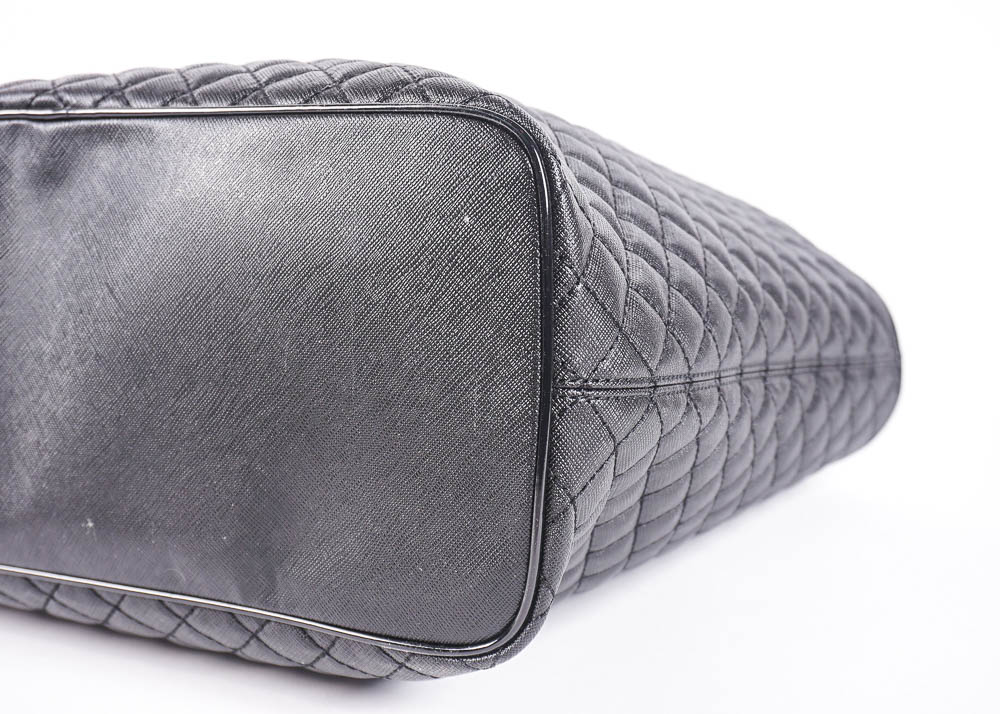 Coach Black Metro Quilted Chain Tote Bag