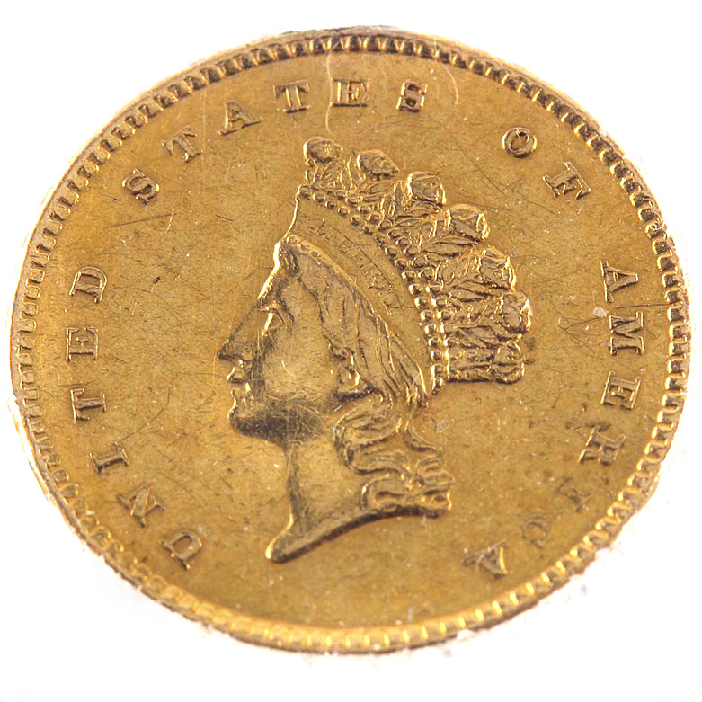 Type II 1854 Indian Head Princess $1 Gold Coin