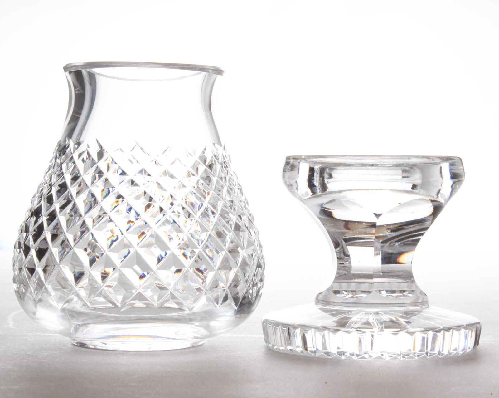 Waterford Crystal "Alana" Pattern Hurricane and Globe