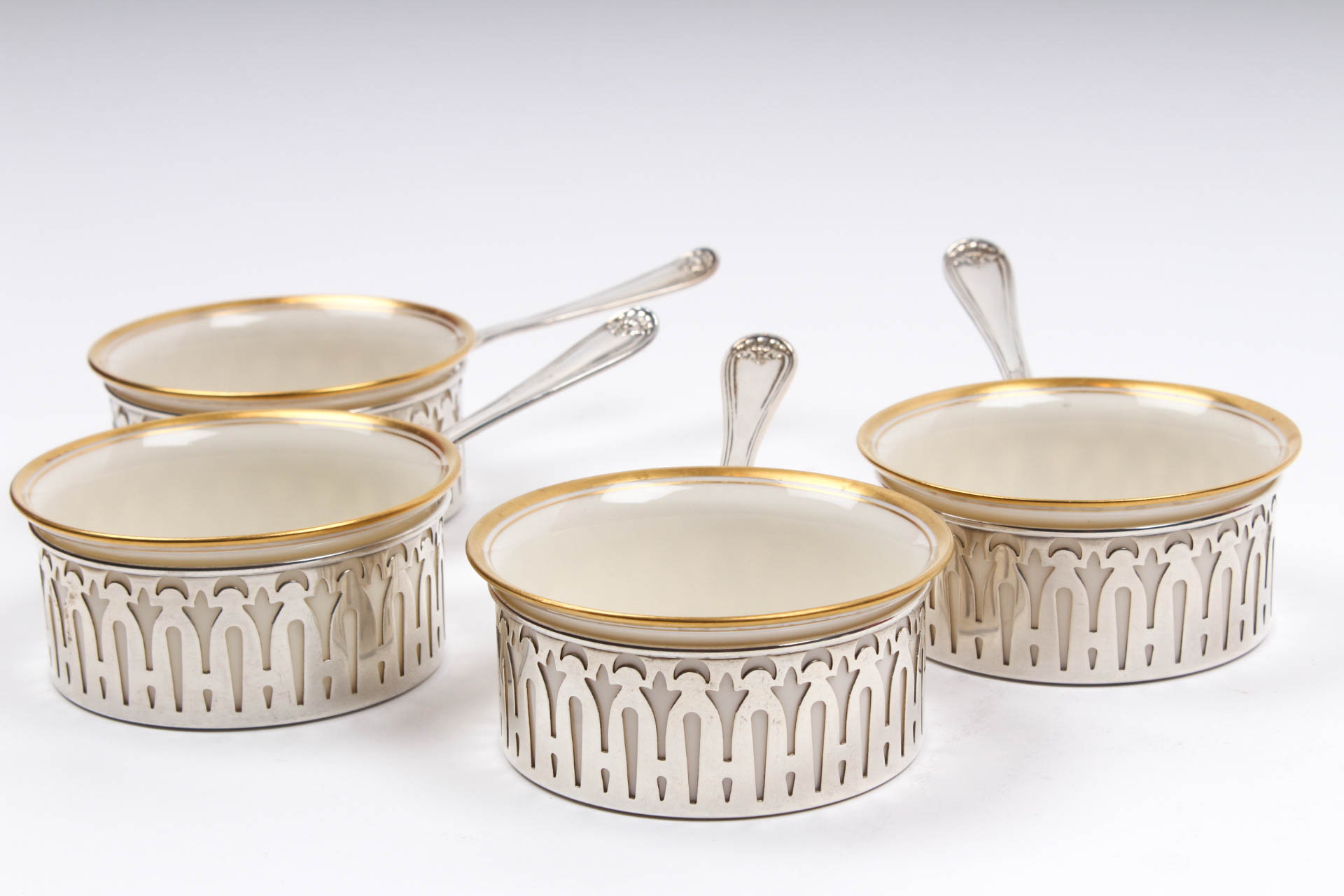 Mechanics Sterling Silver Dessert Servers with Lenox Inserts