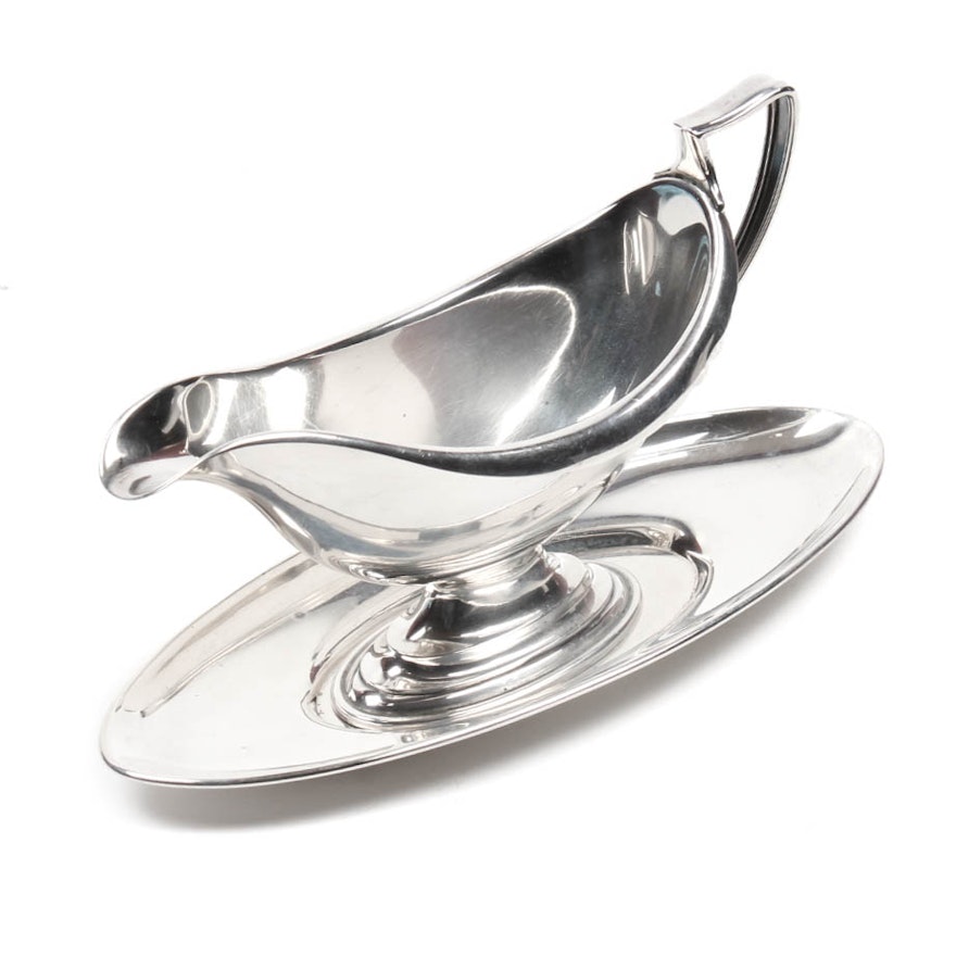 Whiting Mfg. Co. Sterling Silver Sauce Boat and Tray