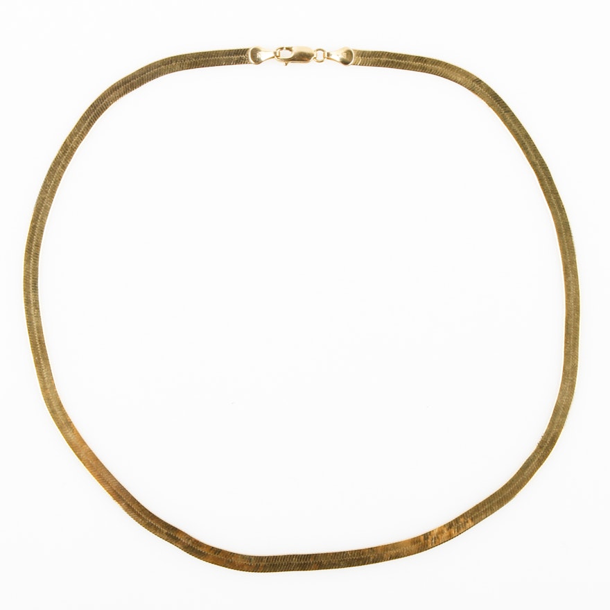 10K Yellow Gold Herringbone Chain