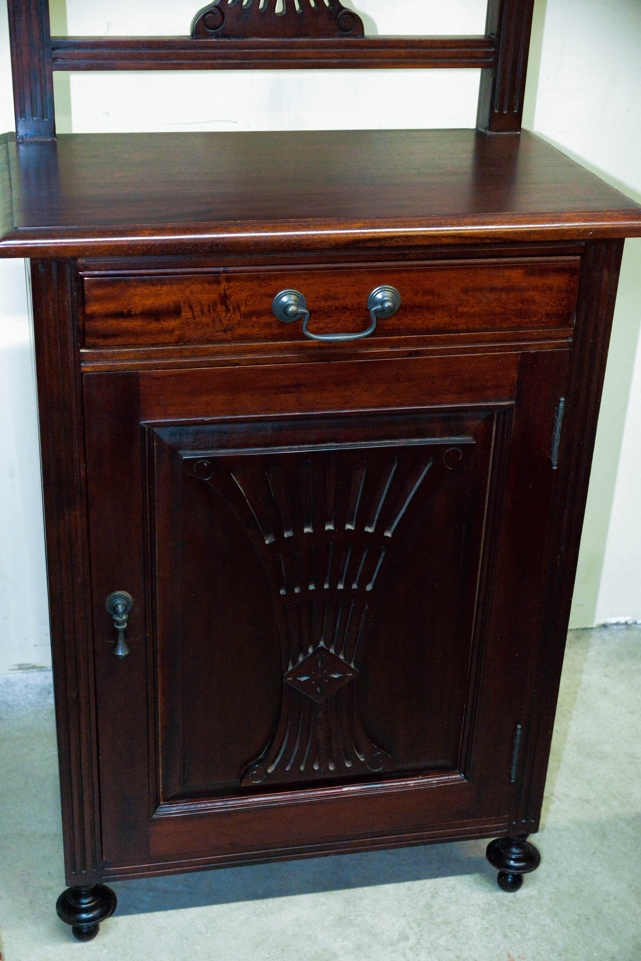 Antique Hall Tree with Mirror