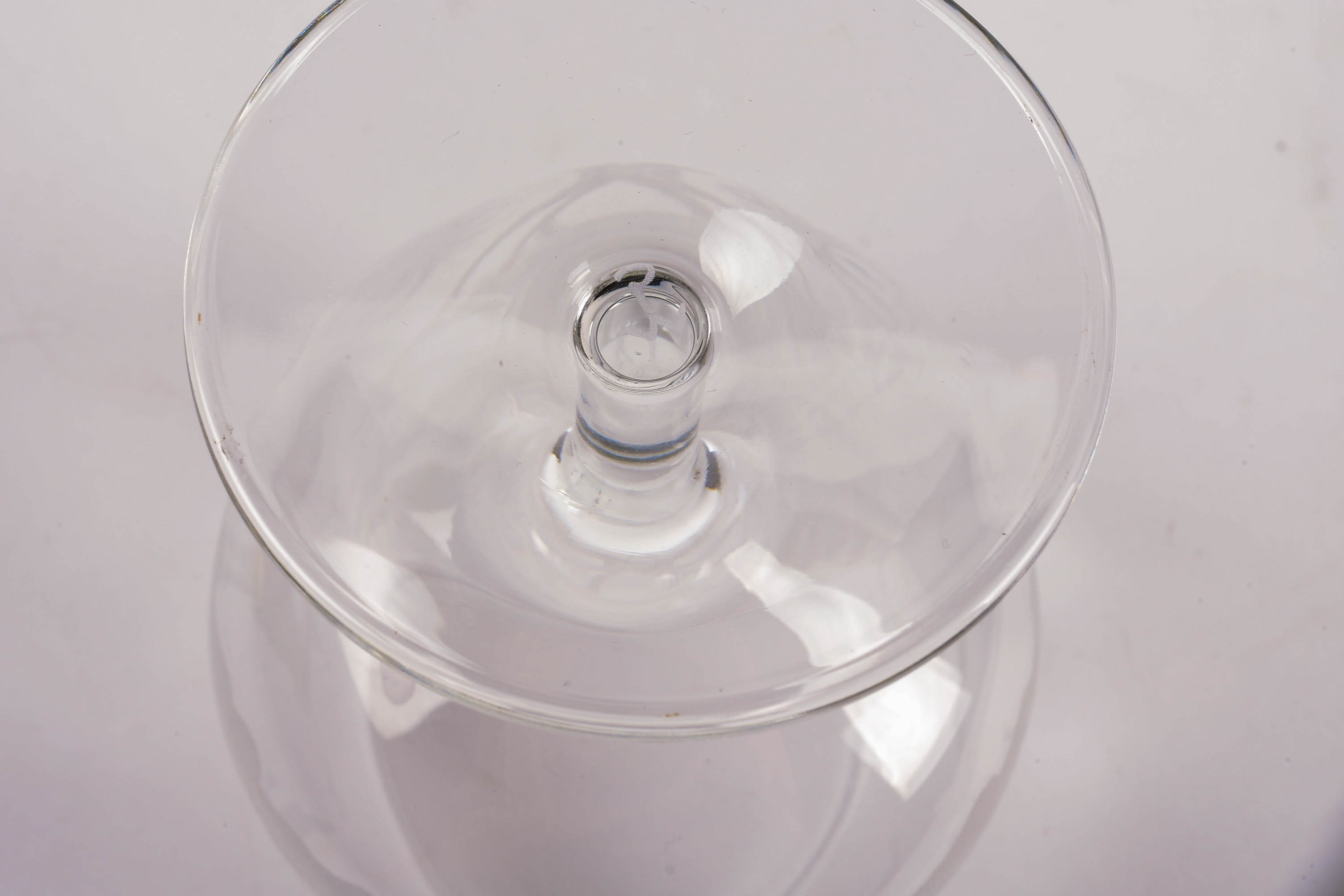 Austrian Javit Cut Crystal Pitcher with Clipper Ship Motif and Footed Glass