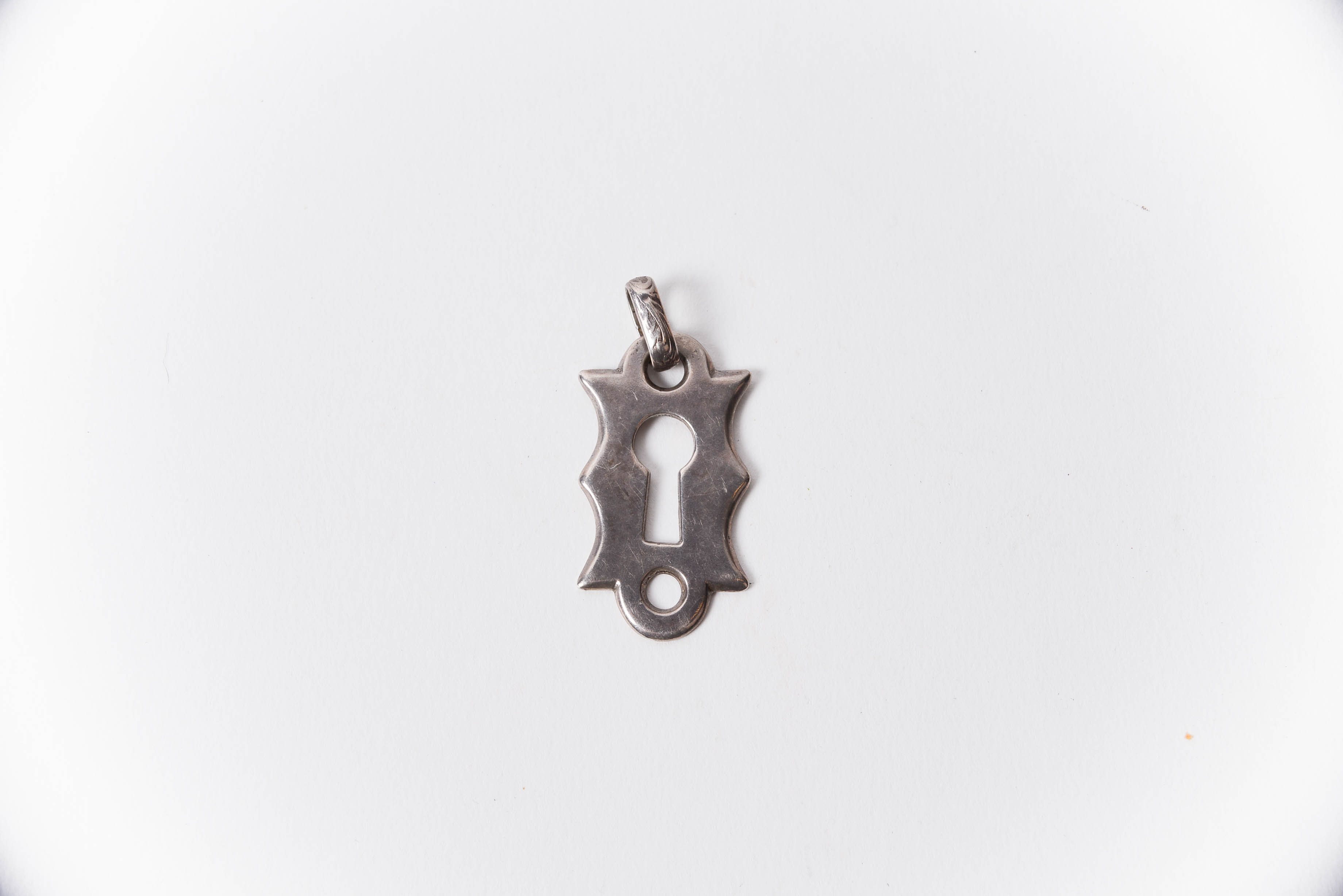 Replica Victorian 1860 Sterling Silver Lover's Keyhole Pendant