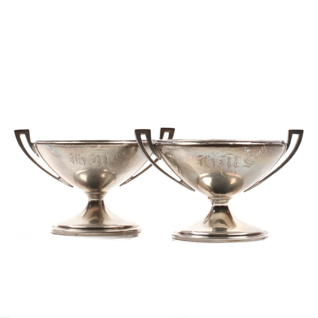 Gorham Coin Silver Pedestal Salt Dips