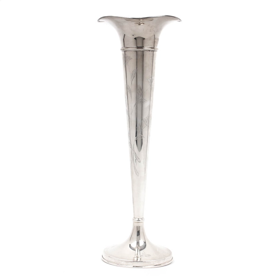 Sterling Silver Trumpet Vase