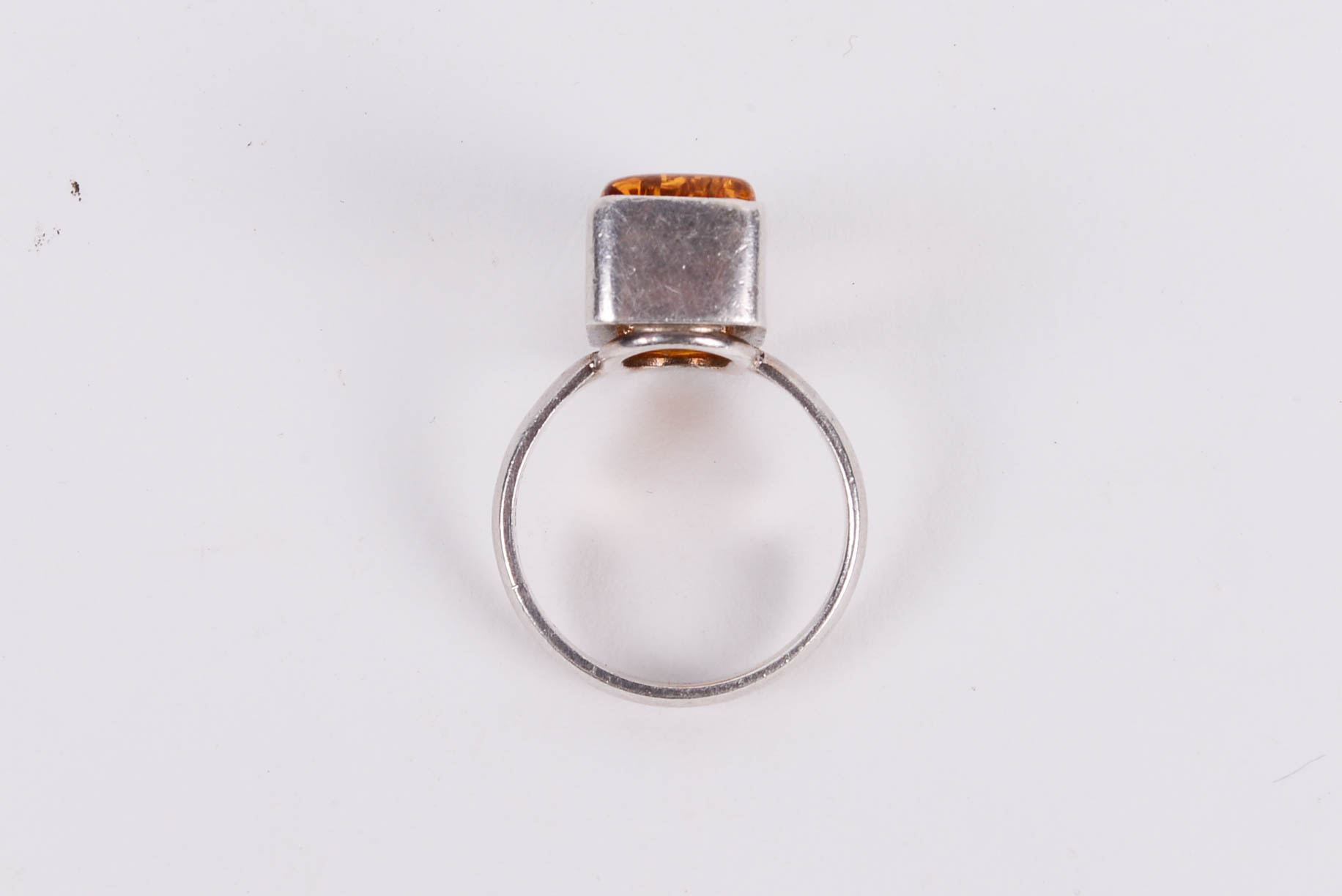 Sterling Silver Ring with Amber