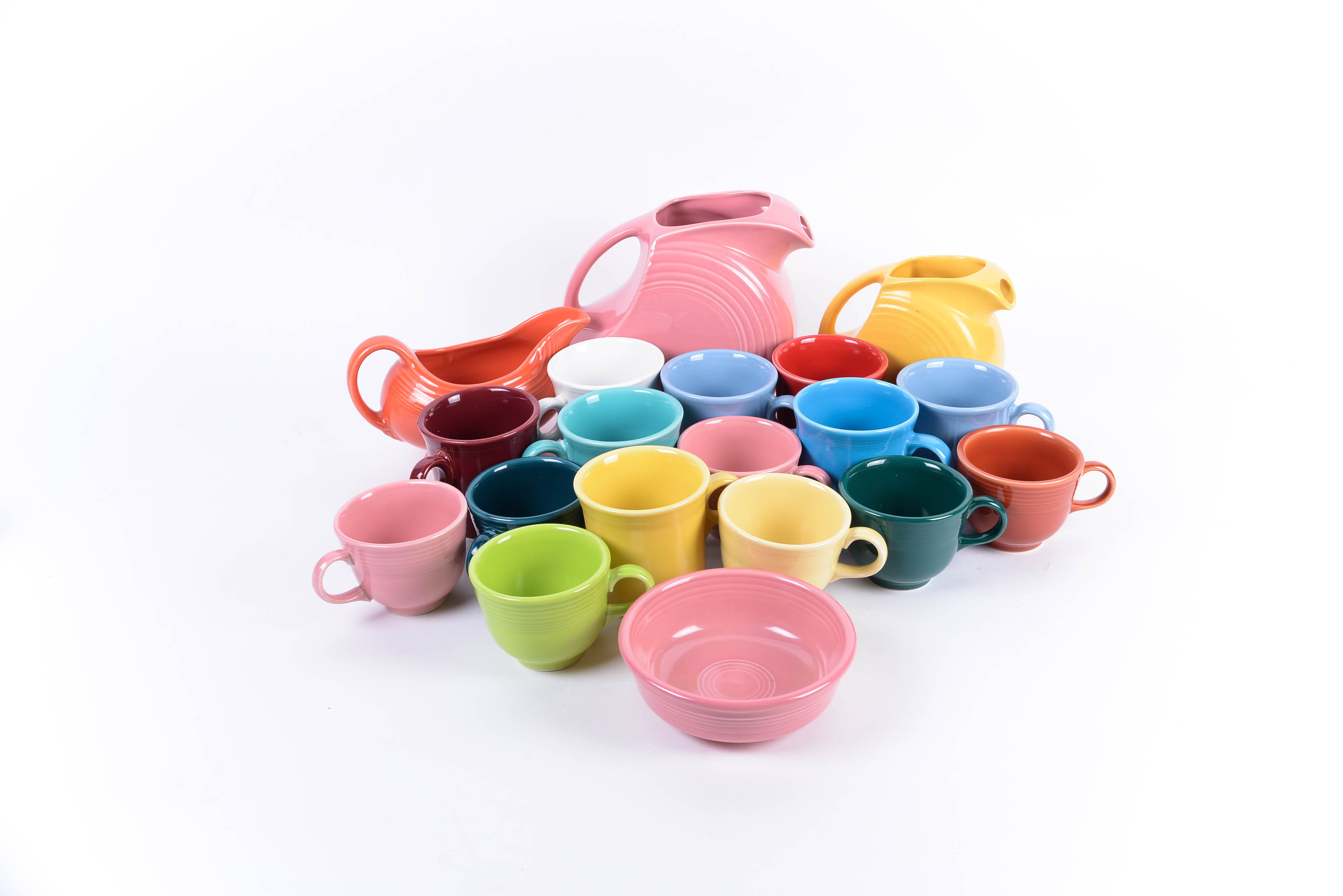 Collection of Colored Fiesta Ware Serving Pieces