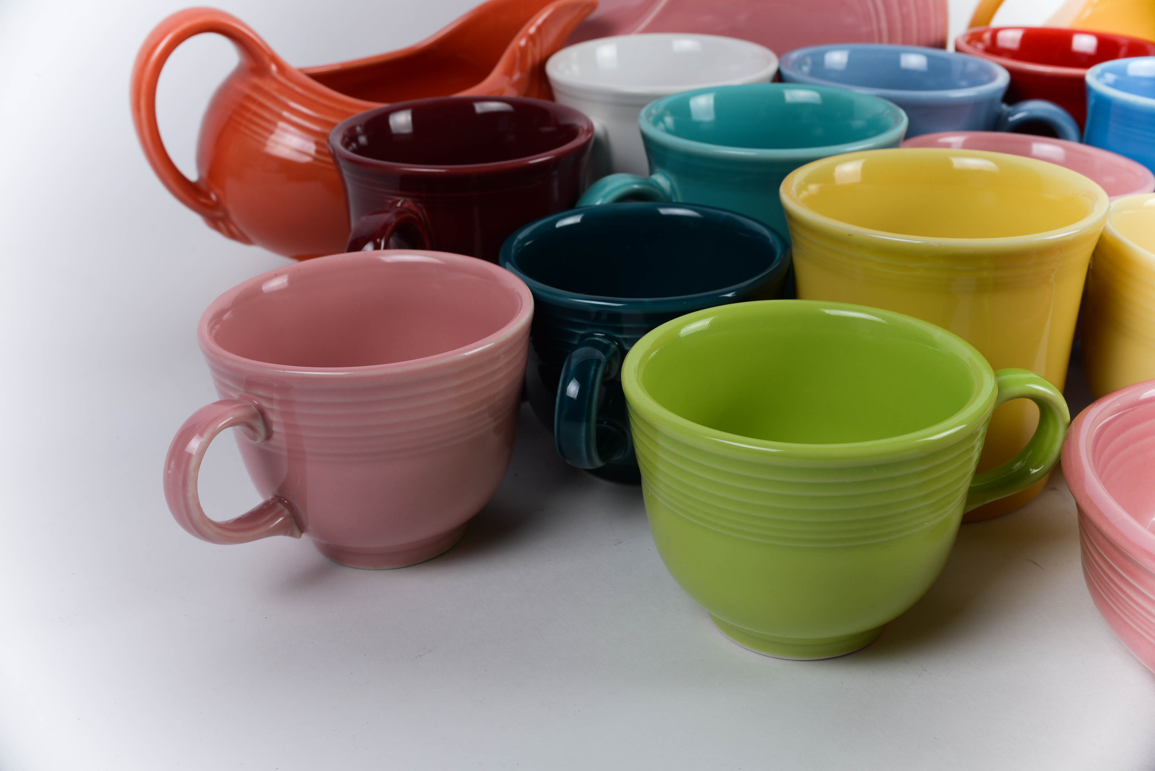 Collection of Colored Fiesta Ware Serving Pieces