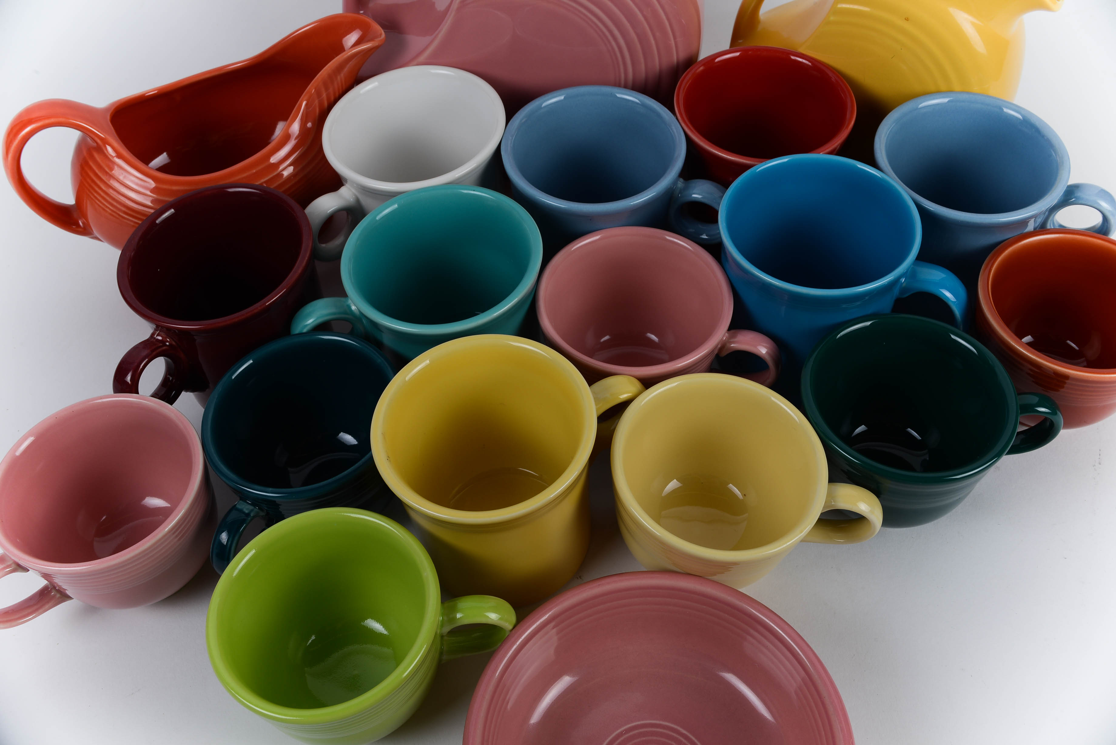 Collection of Colored Fiesta Ware Serving Pieces