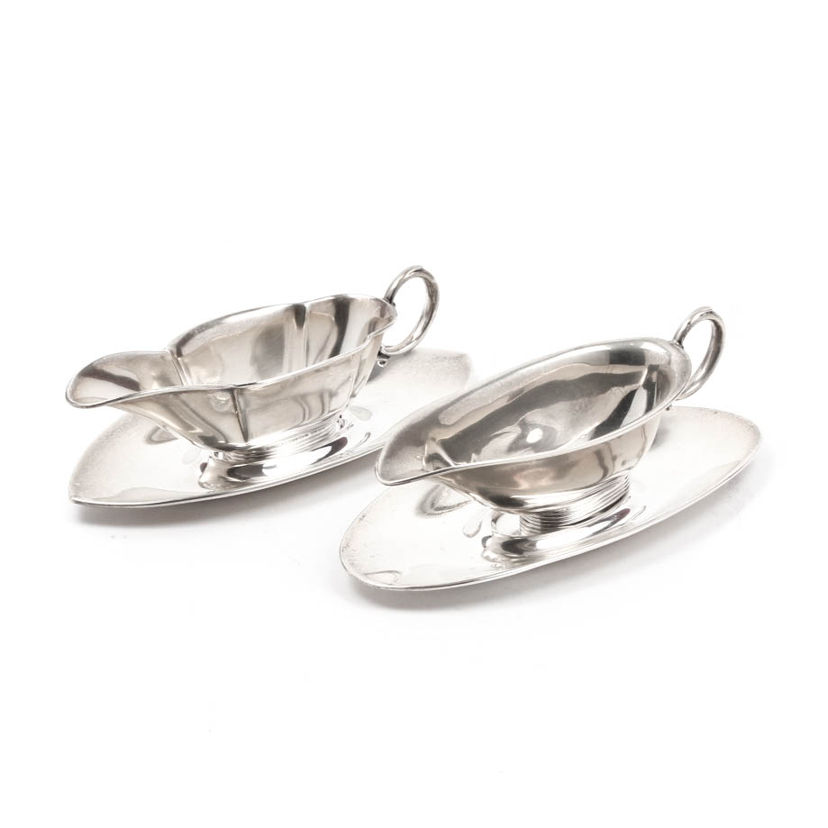 Pair of Webster Company Sterling Silver Sauce Boats and Trays