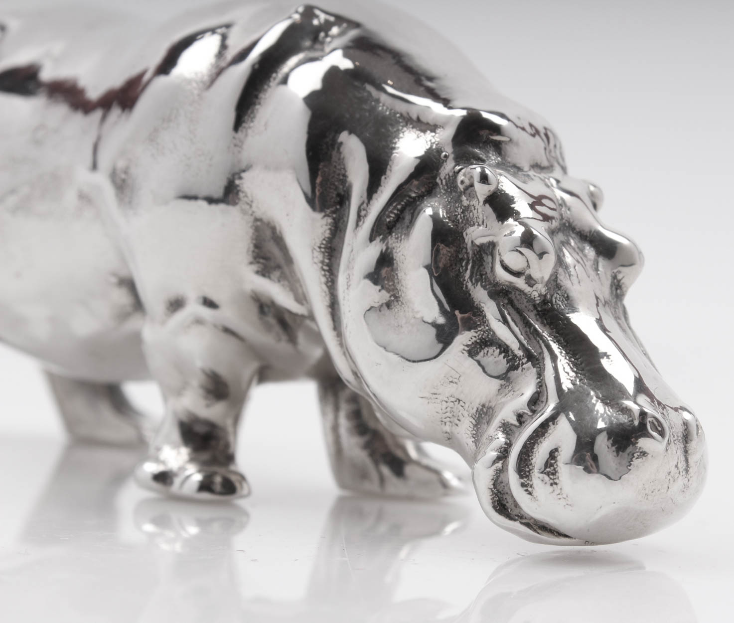 Sterling Silver Hippopotamus Figure