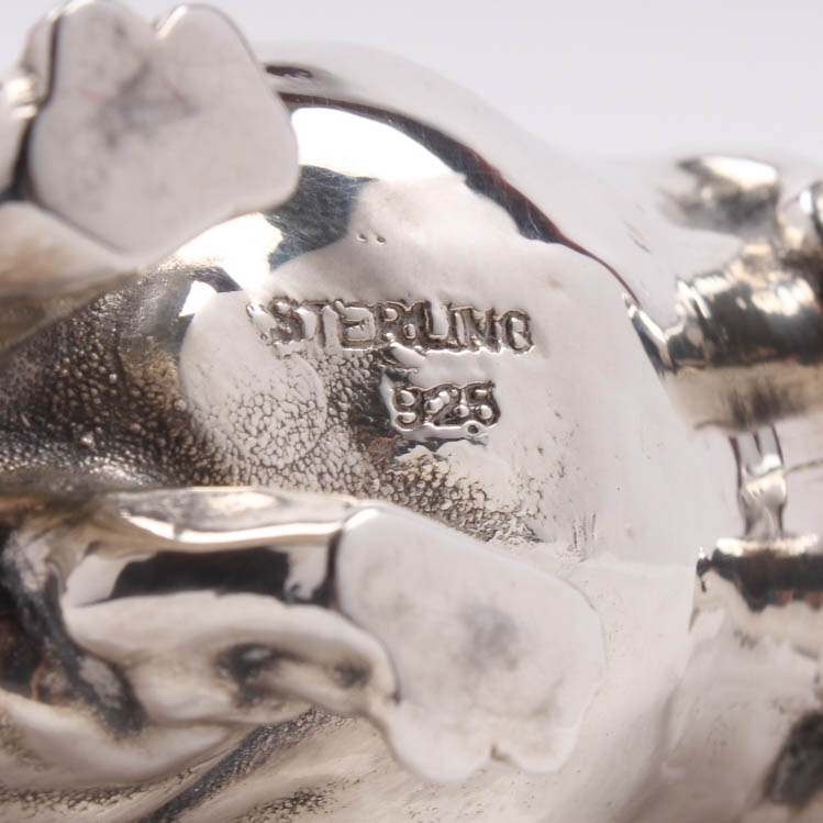 Sterling Silver Hippopotamus Figure