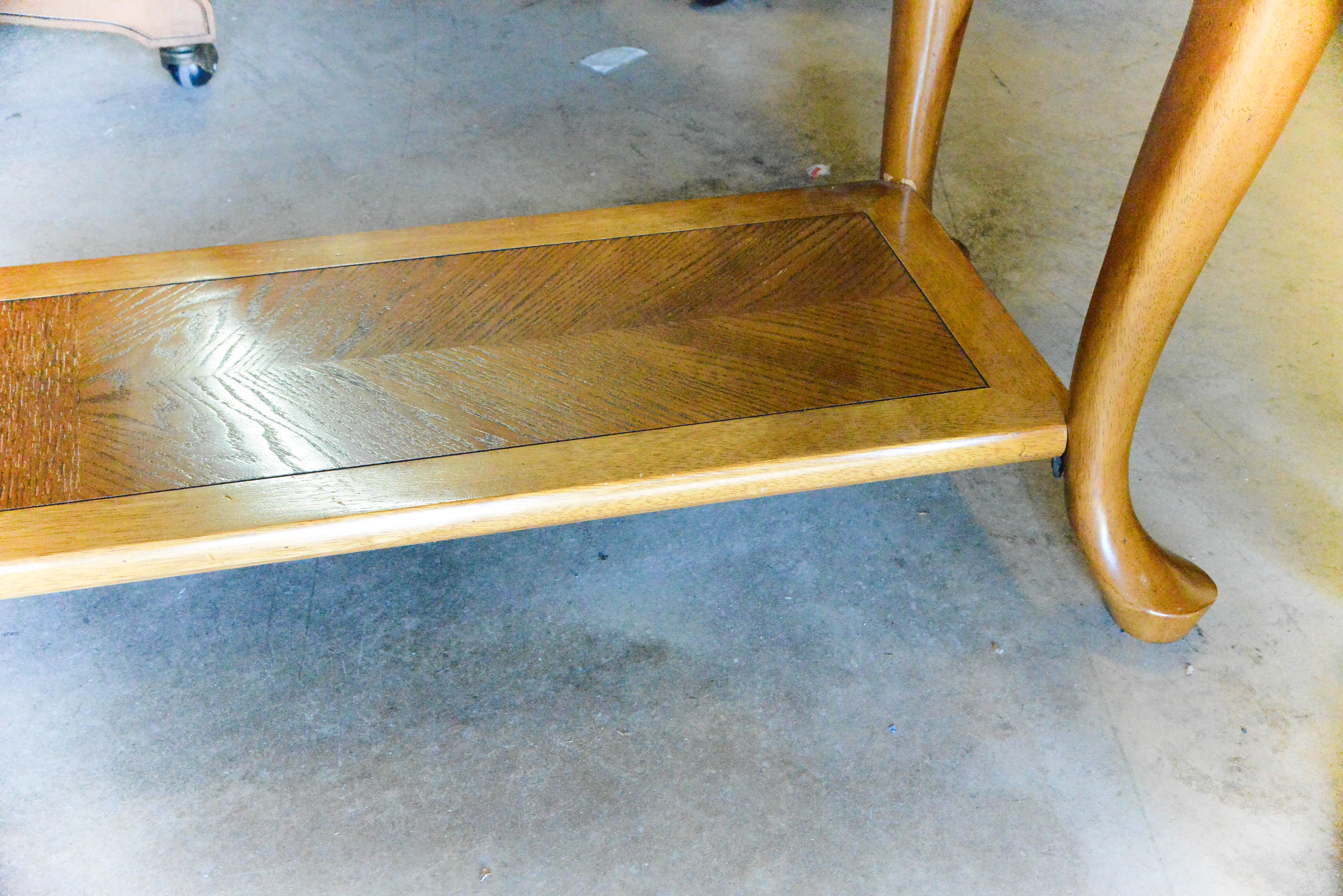 Country French Sofa Table with Glass Top