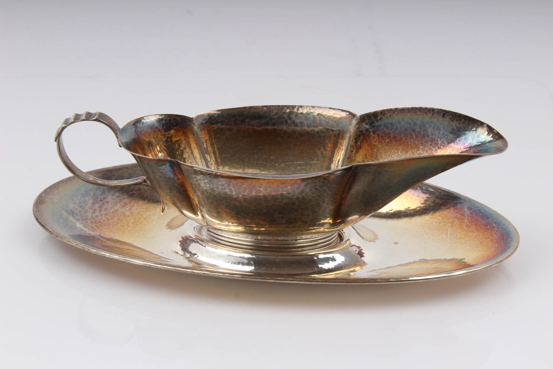 Antique Gorham Sterling Silver Sauce Boat and Tray