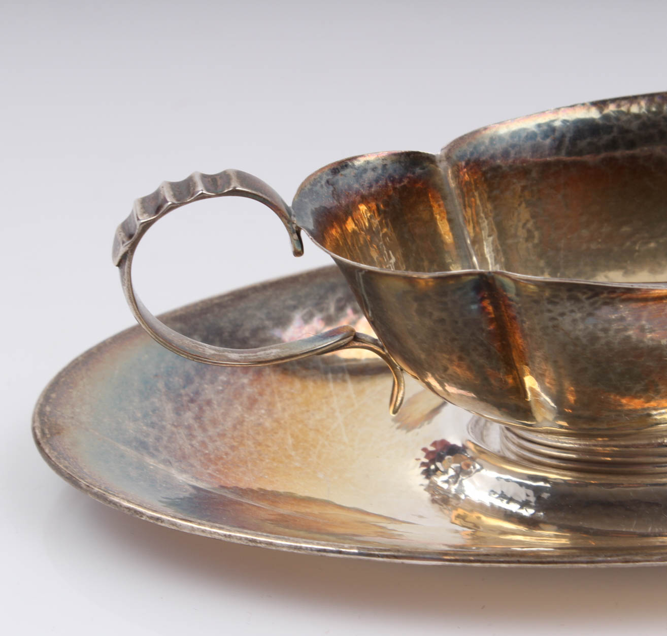 Antique Gorham Sterling Silver Sauce Boat and Tray