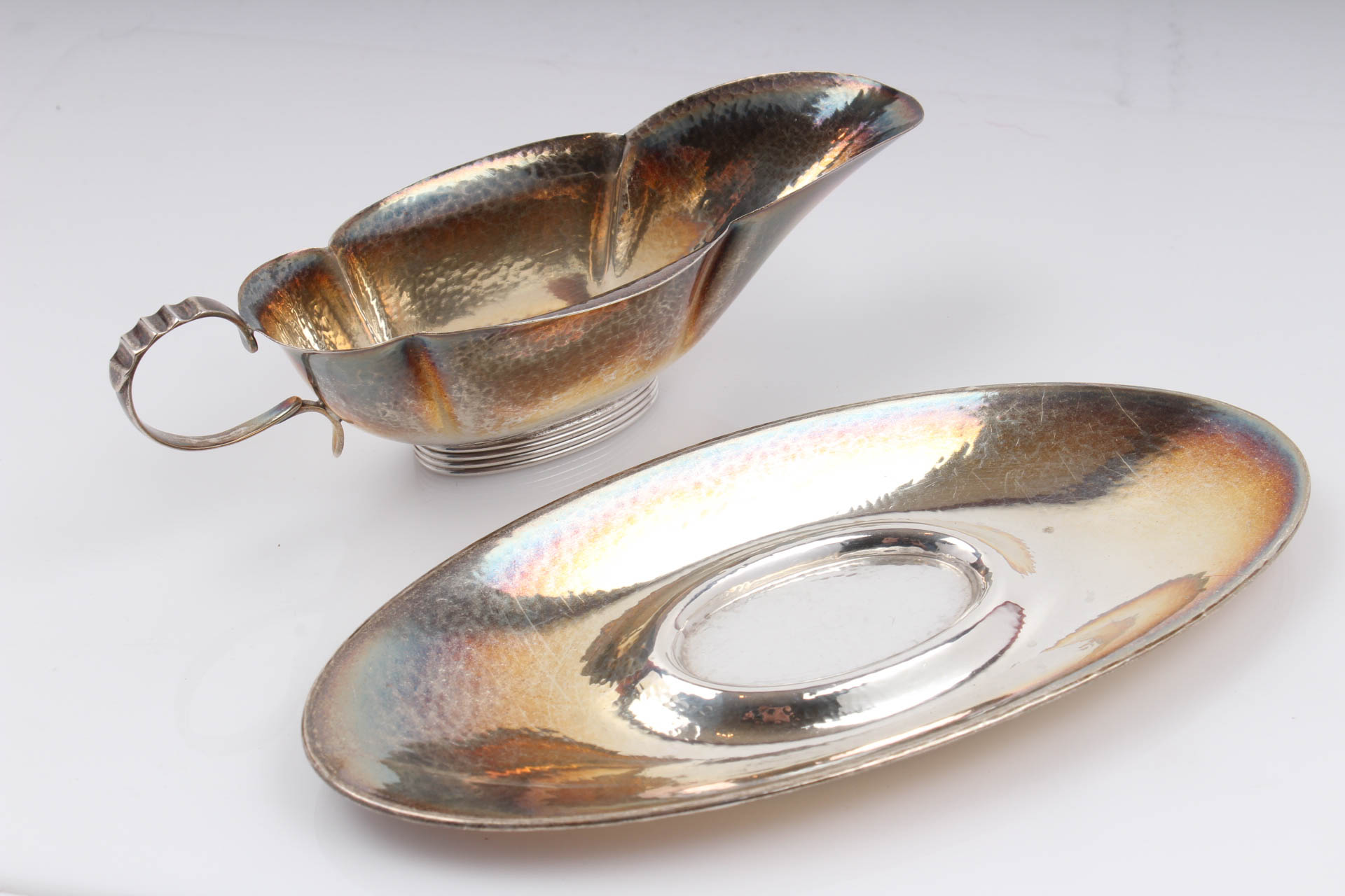 Antique Gorham Sterling Silver Sauce Boat and Tray