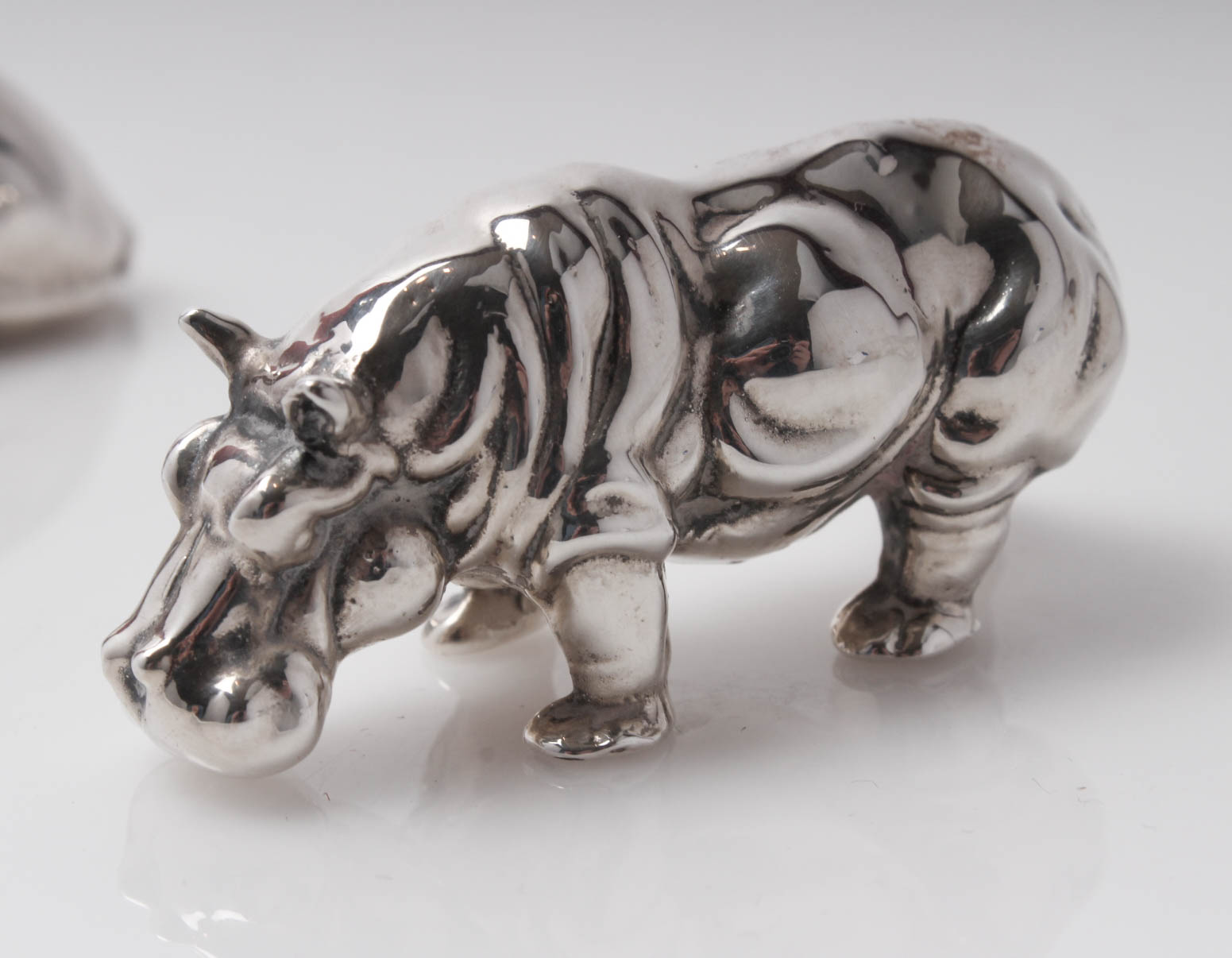 Sterling Silver Hippopotamus Figures