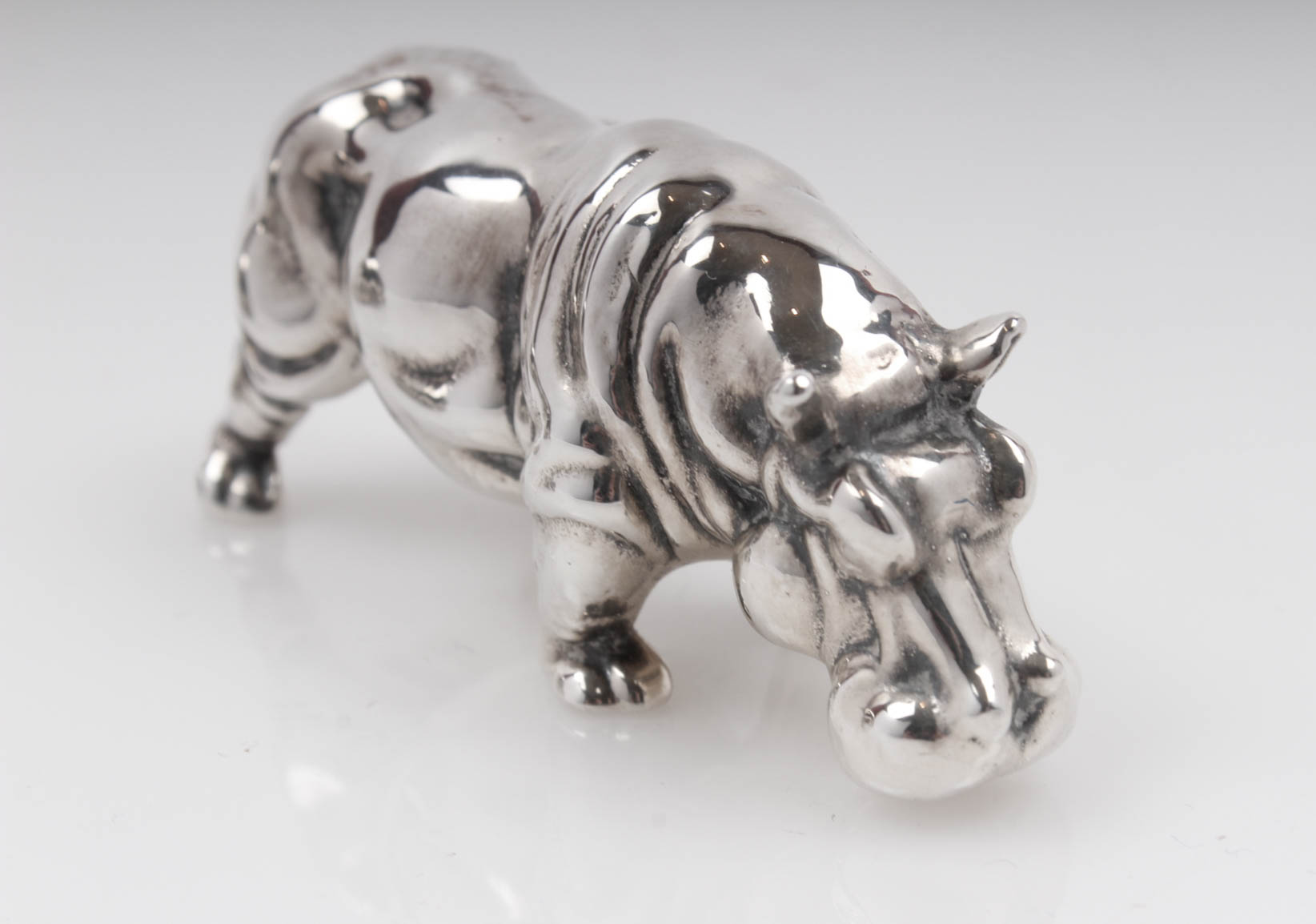 Sterling Silver Hippopotamus Figures