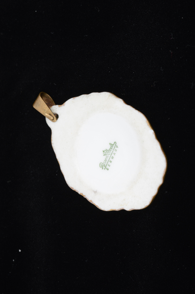 Vintage Rosenthal Porcelain Costume Jewelry Pendant
