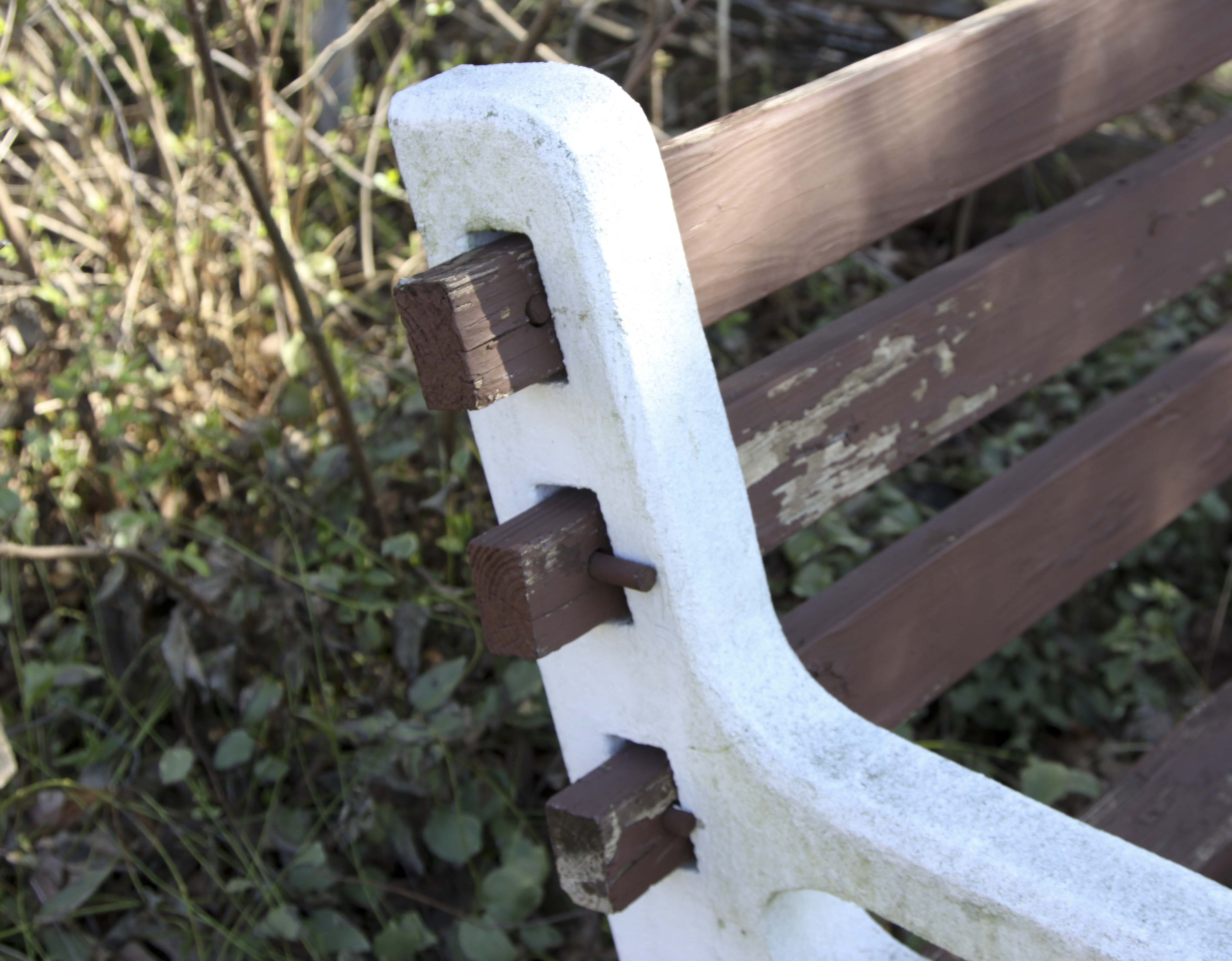 Wood and Concrete Park Bench