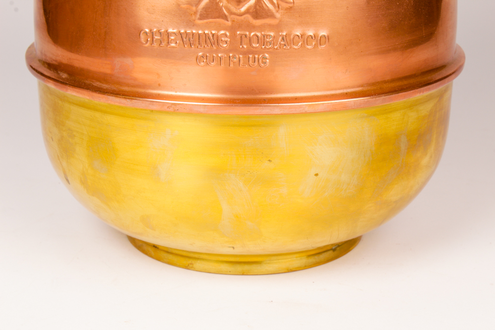 Vintage Redskin Brand Brass and Copper Spittoon