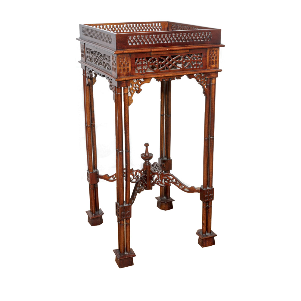 Vintage Chinese Chippendale Style Mahogany Kettle Stand