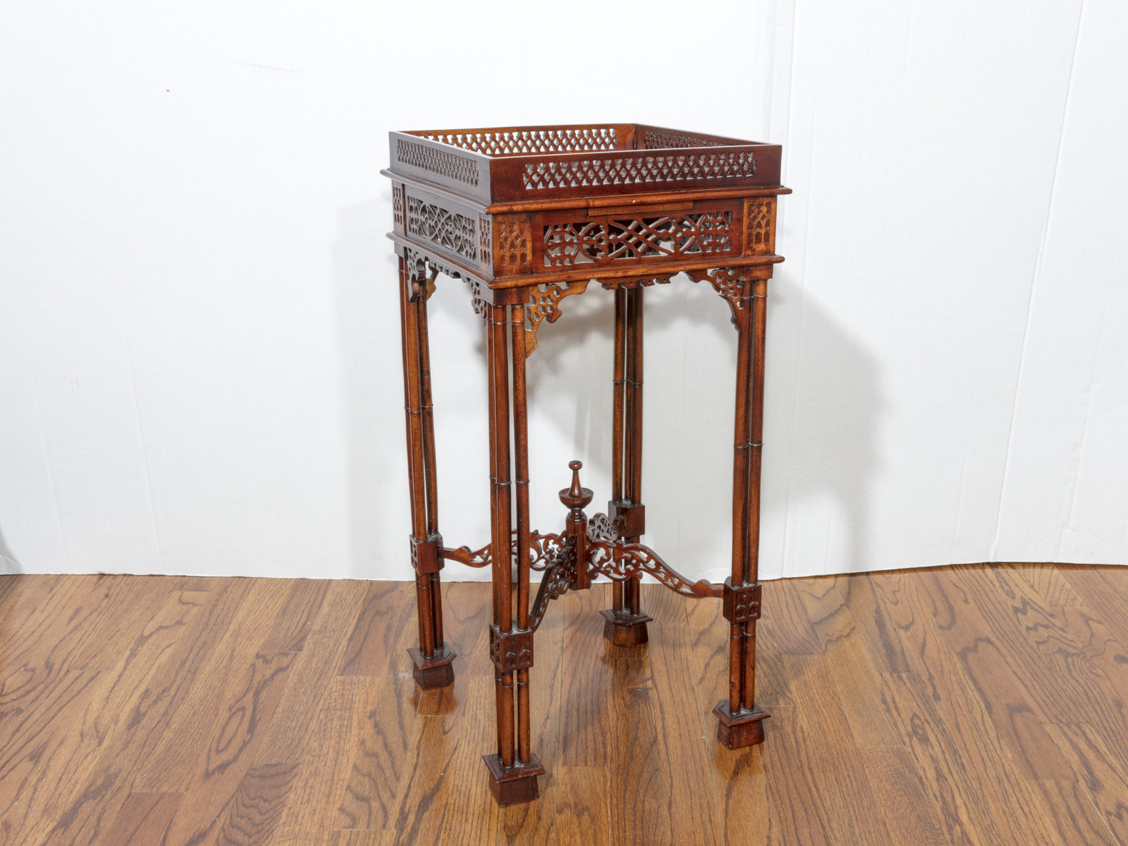 Vintage Chinese Chippendale Style Mahogany Kettle Stand