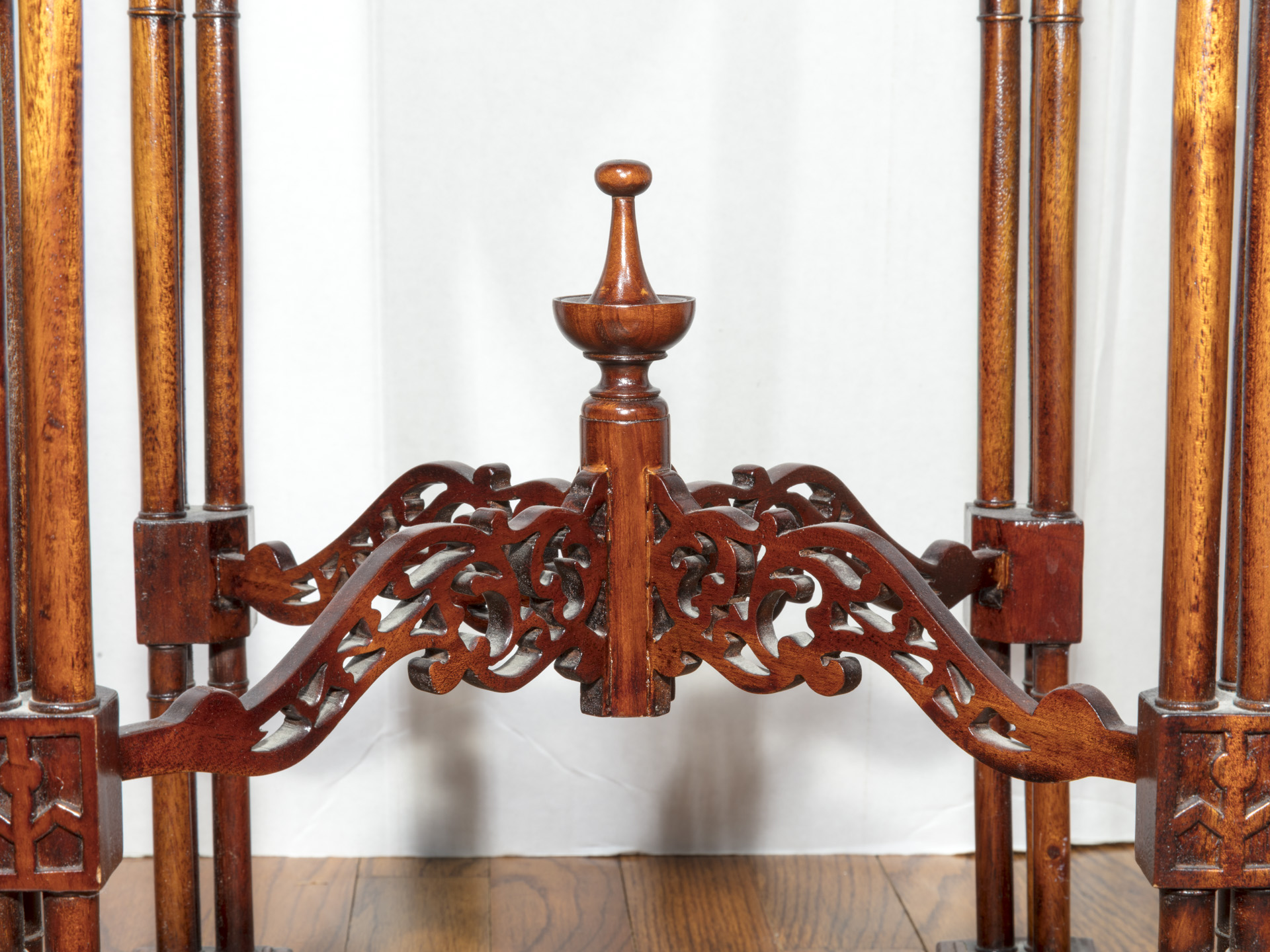 Vintage Chinese Chippendale Style Mahogany Kettle Stand