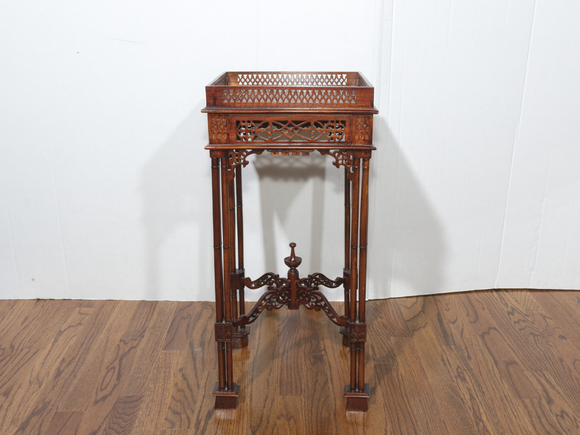 Vintage Chinese Chippendale Style Mahogany Kettle Stand