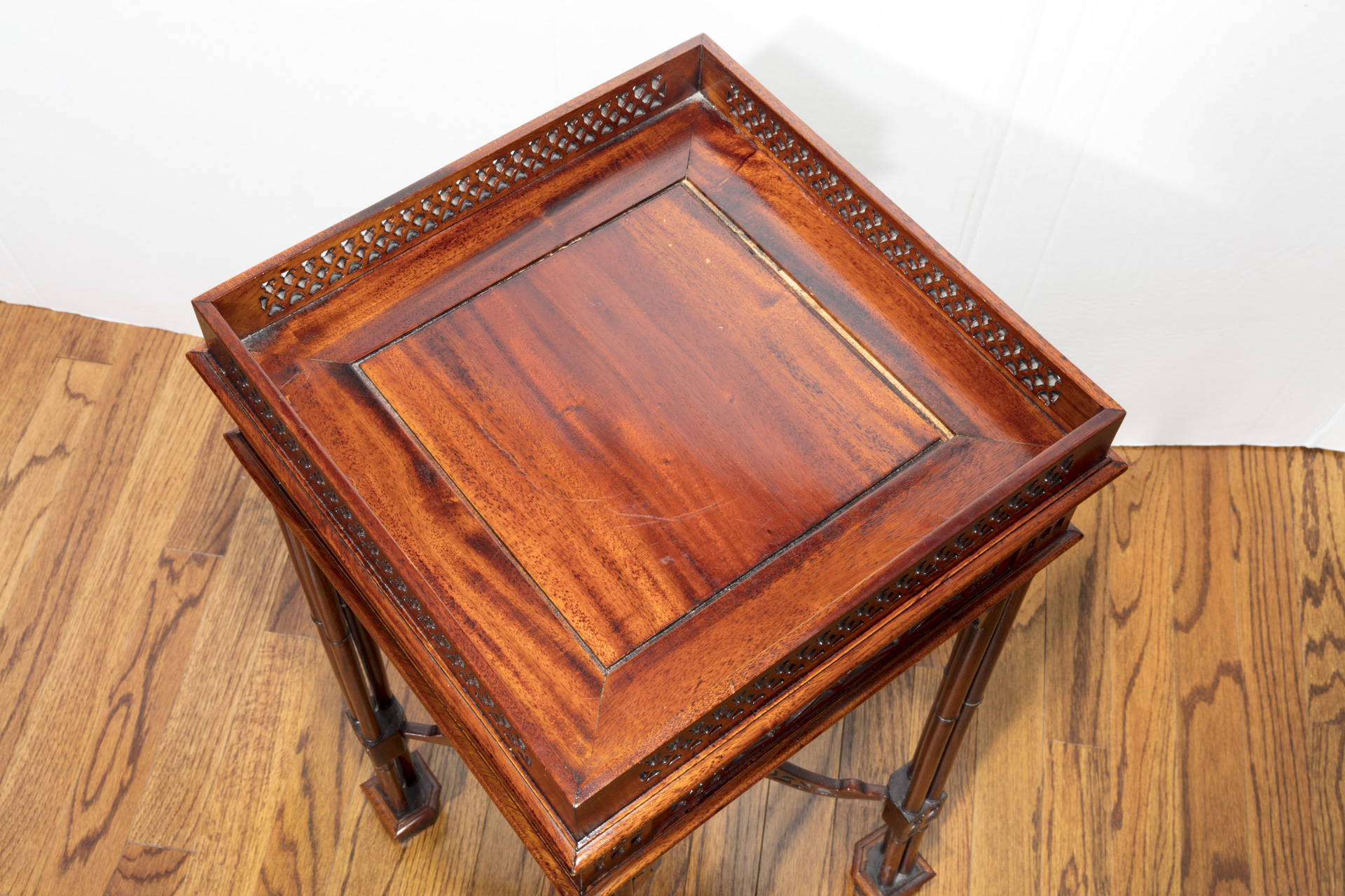 Vintage Chinese Chippendale Style Mahogany Kettle Stand