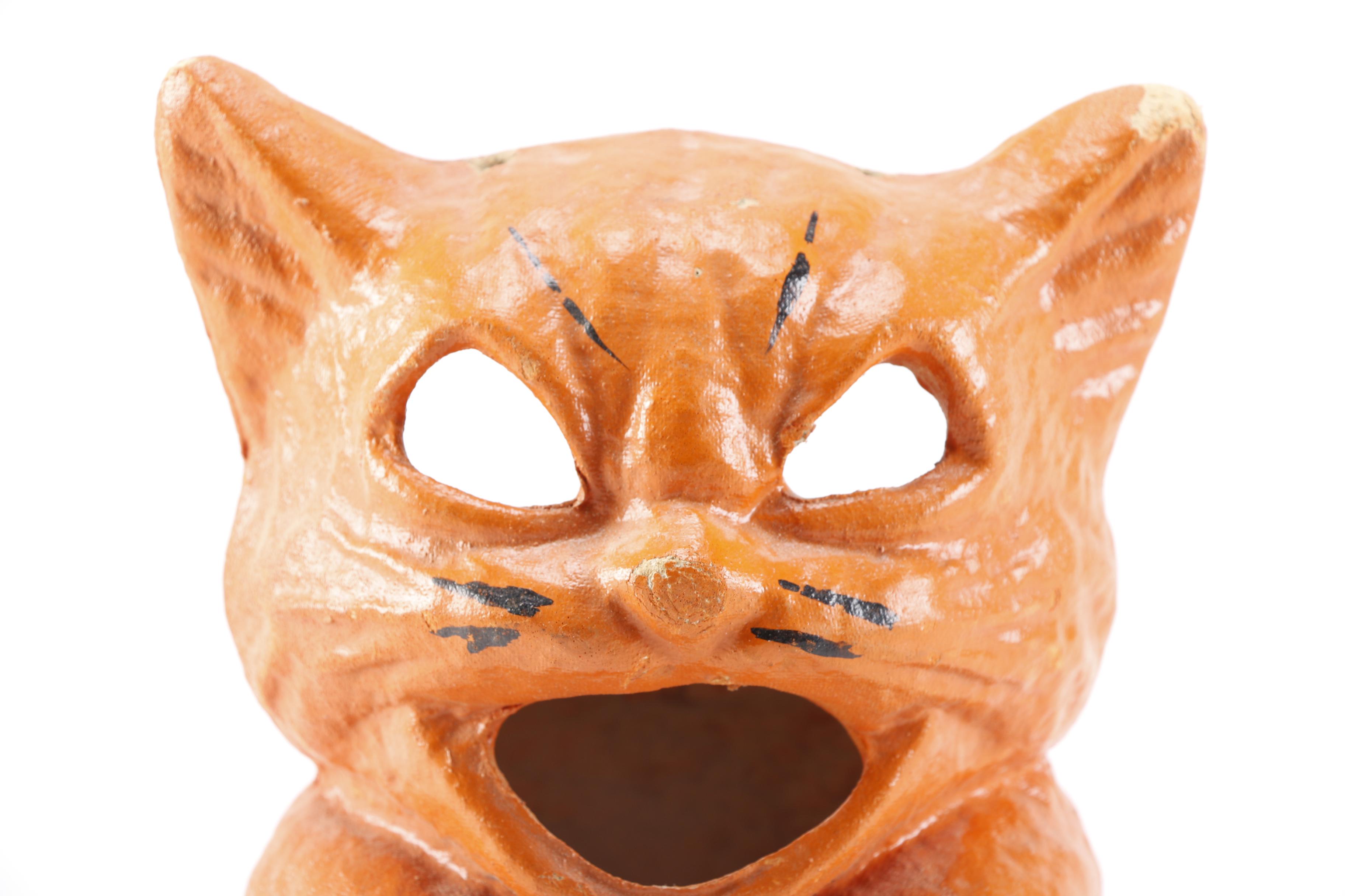 Vintage Paper Pulp Cat Lantern