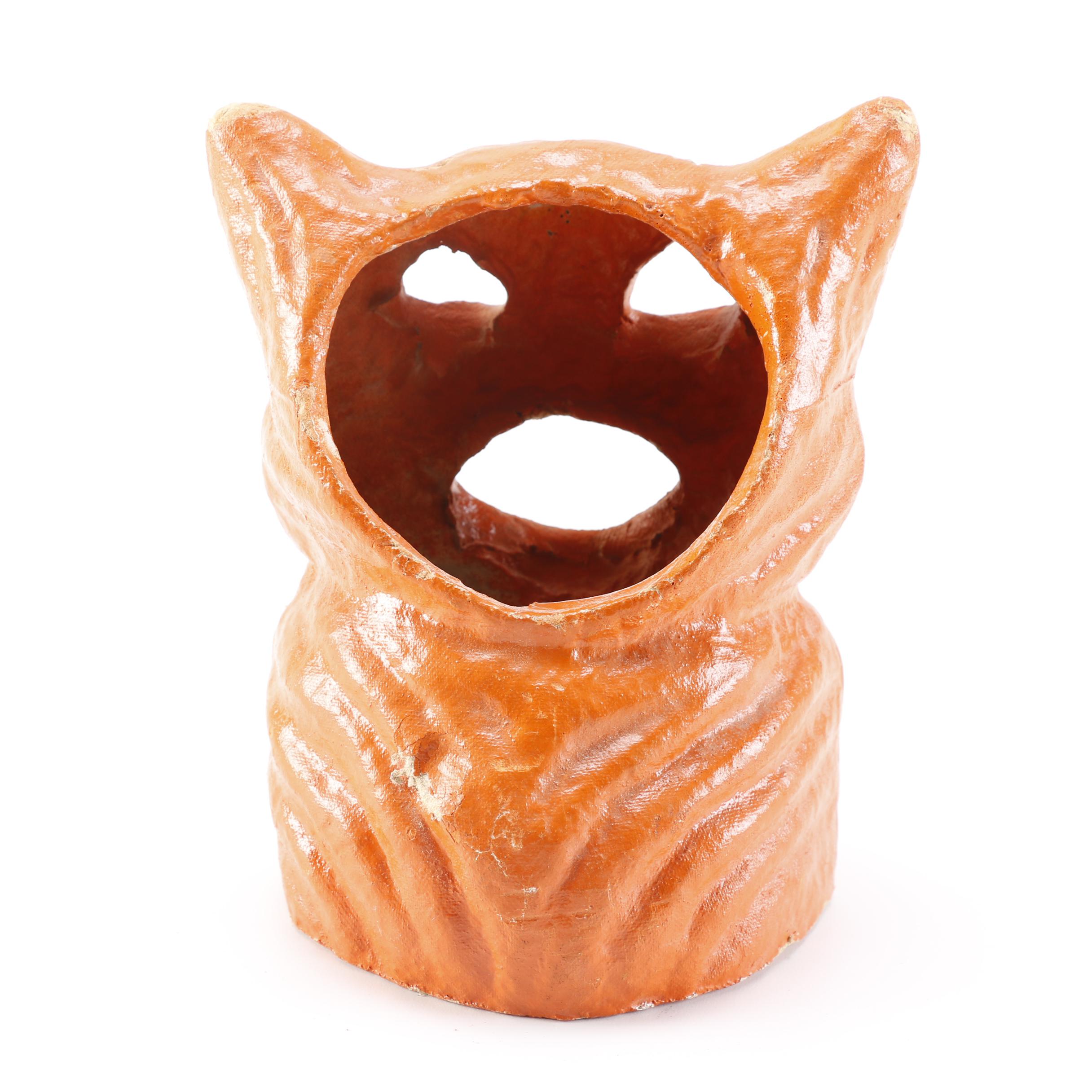 Vintage Paper Pulp Cat Lantern