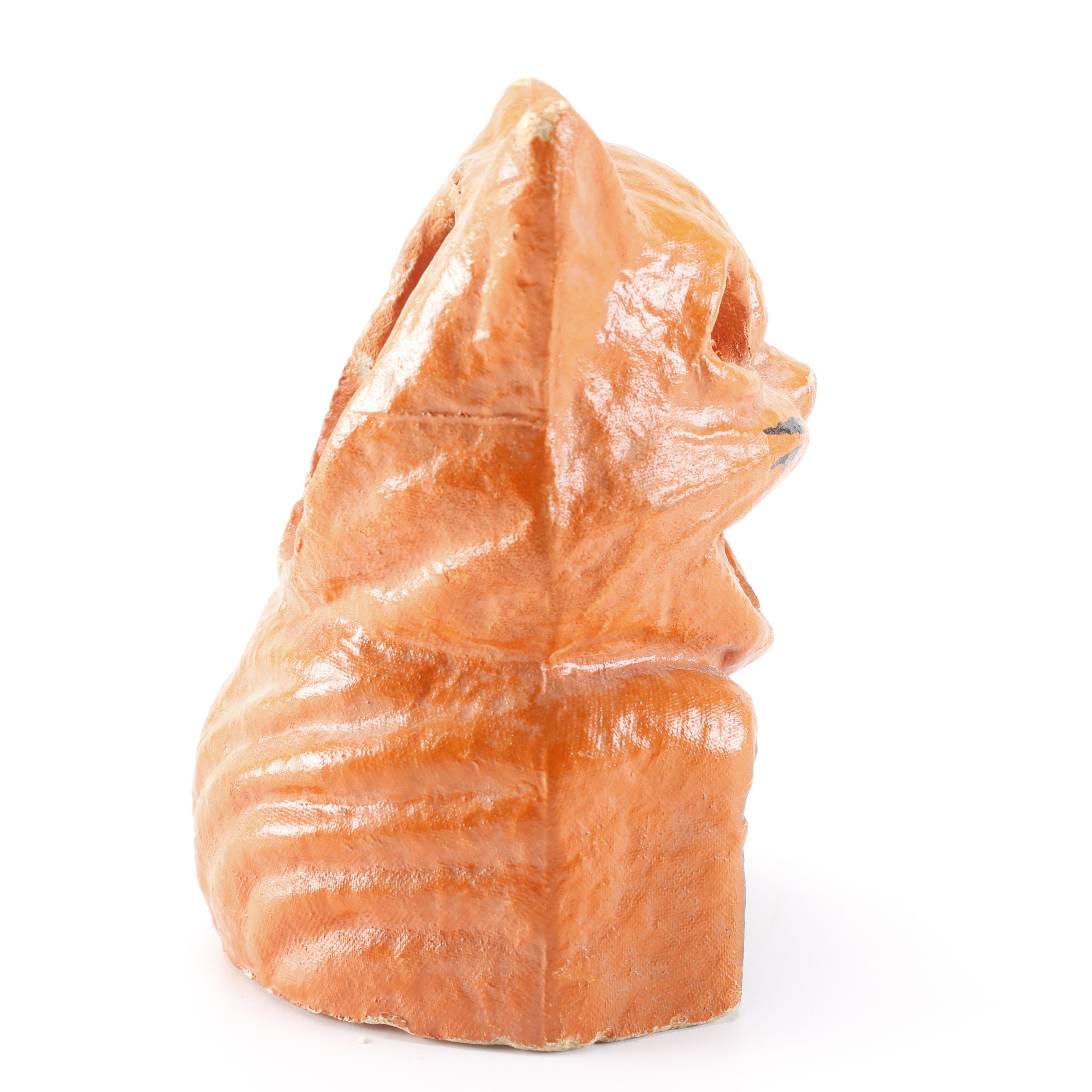 Vintage Paper Pulp Cat Lantern