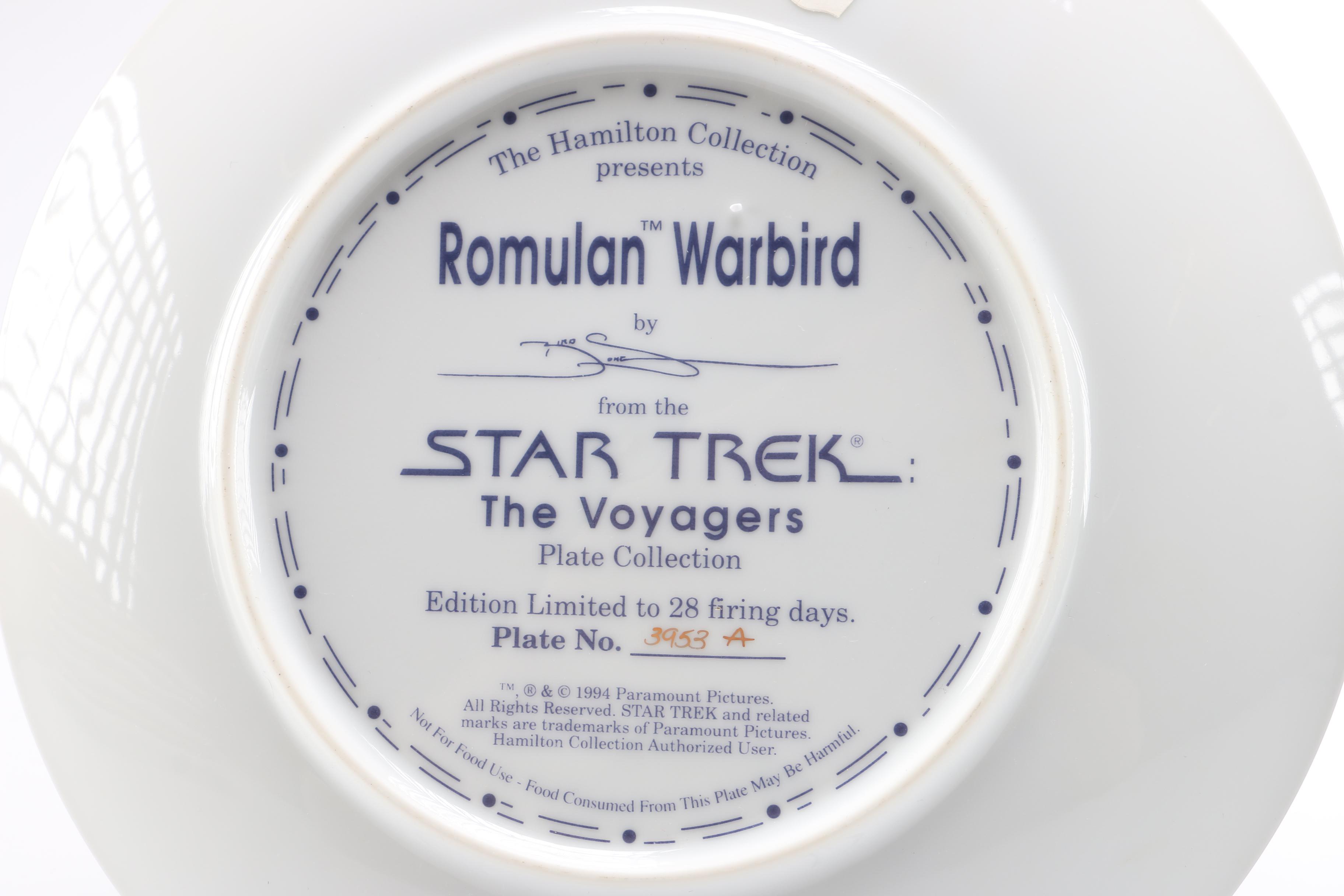 Limited Edition Star Trek Commemorative Plates