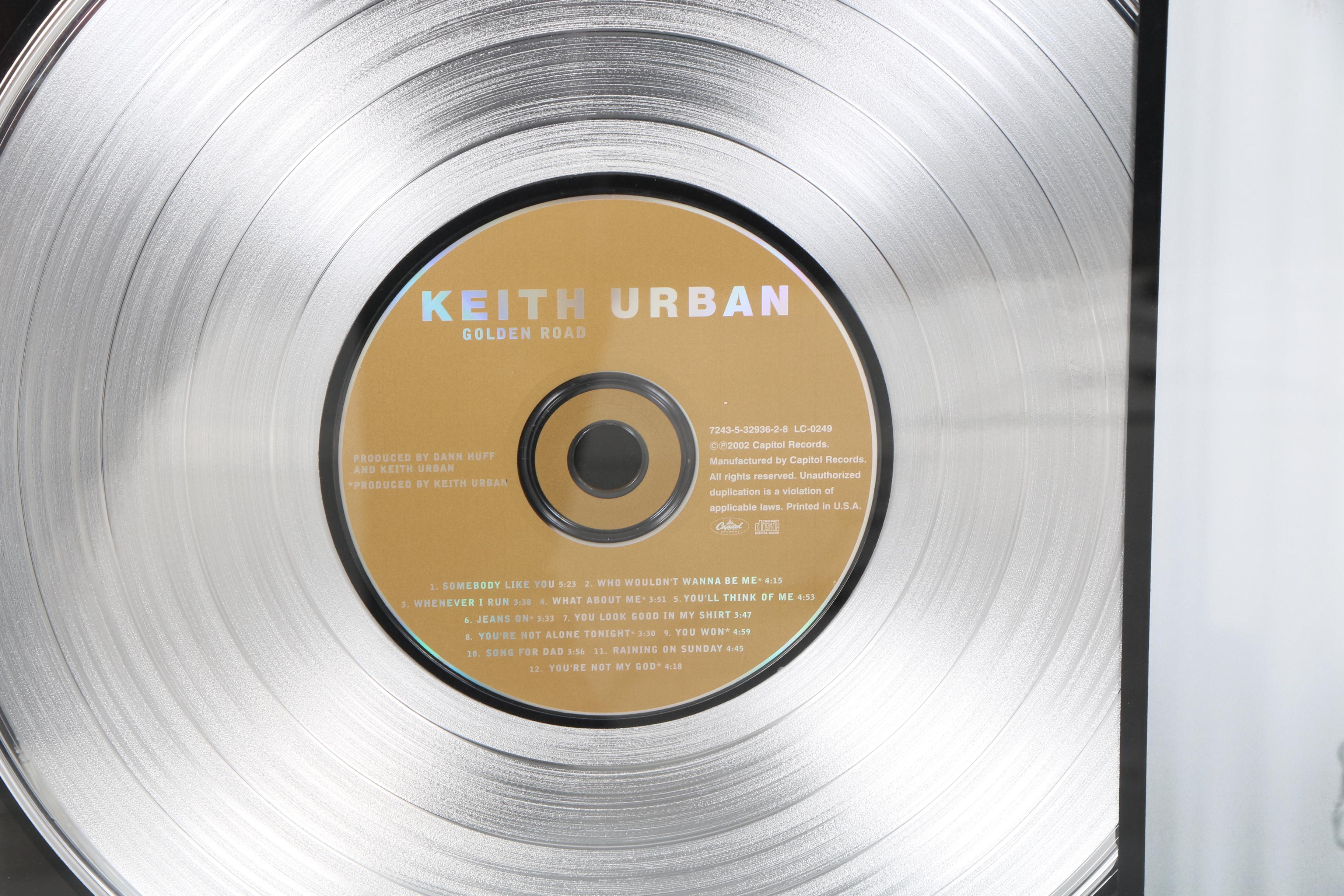 Keith Urban Platinum Record