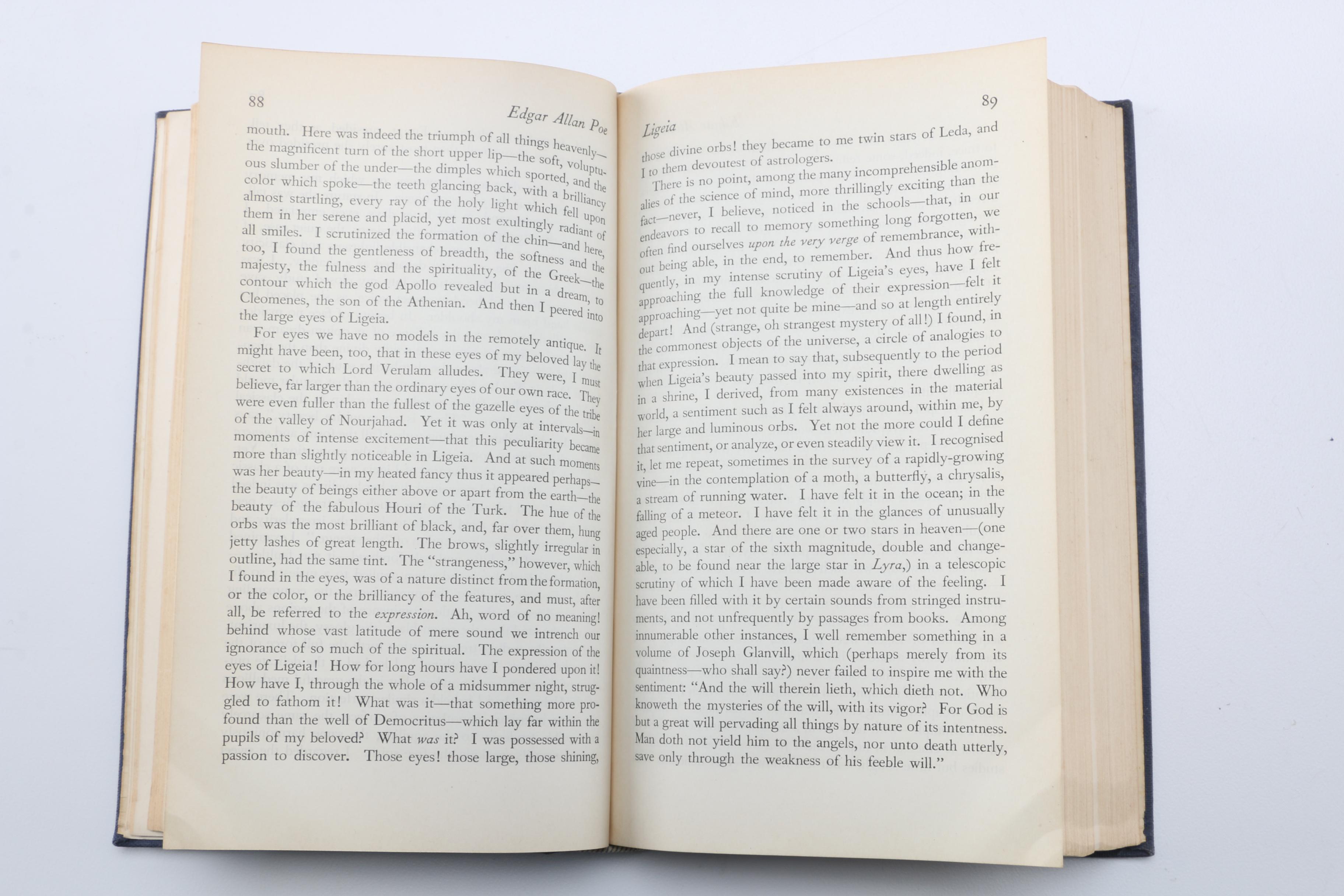 1935 Edgar Allan Poe Collection With "Here I Fell Asleep" Bookmark