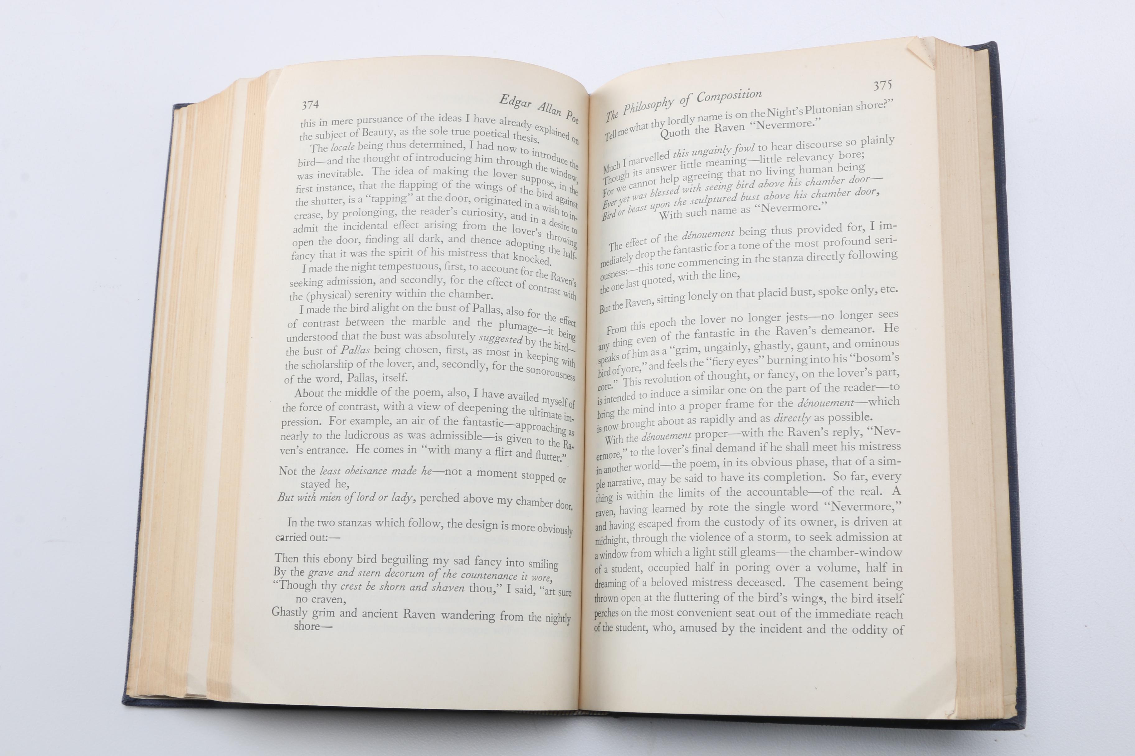 1935 Edgar Allan Poe Collection With "Here I Fell Asleep" Bookmark