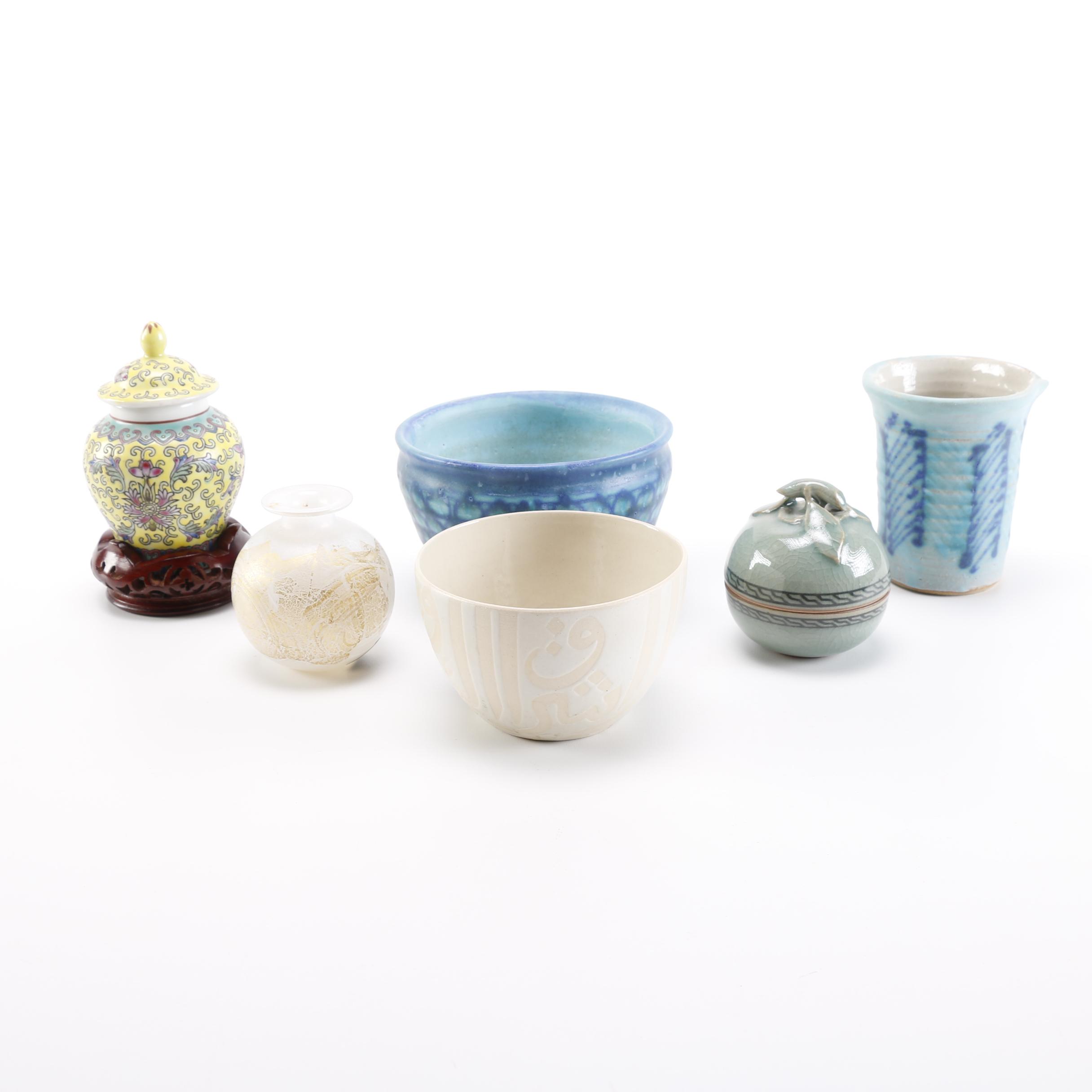 Glazed Pottery and Décor Featuring Isle of Wight Glass