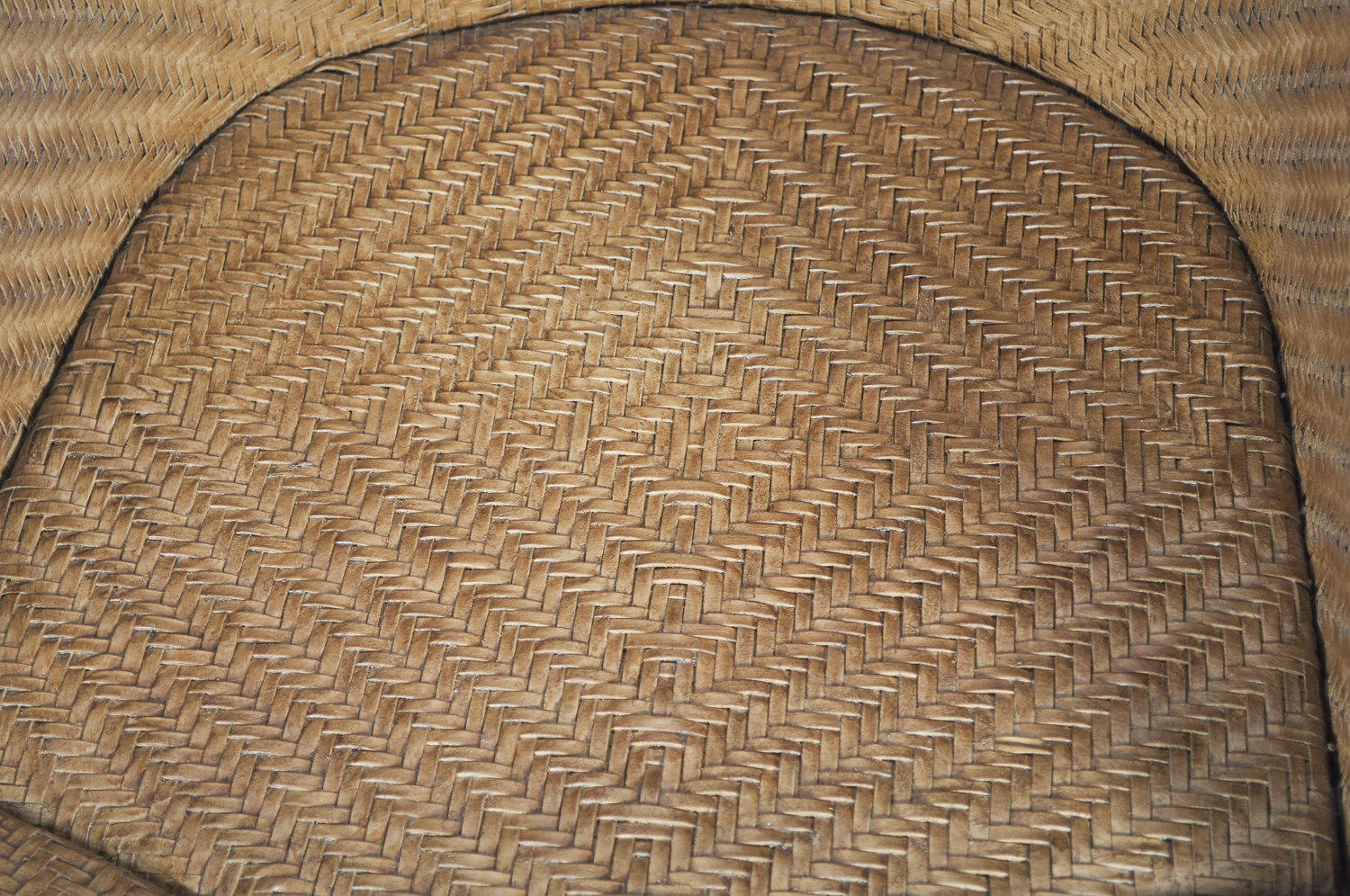 Pair of Green Cushioned Wicker Patio Chairs