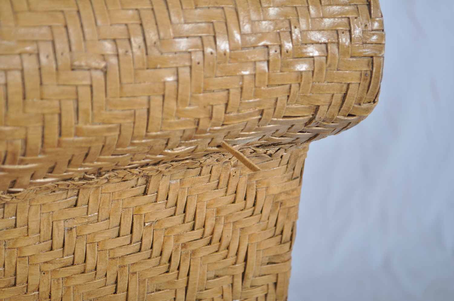 Pair of Green Cushioned Wicker Patio Chairs