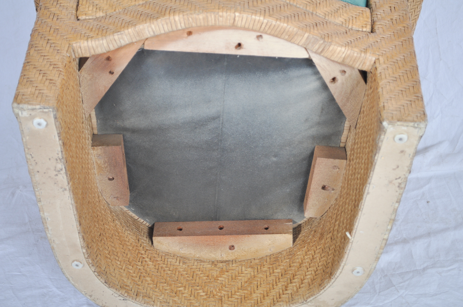 Pair of Green Cushioned Wicker Patio Chairs