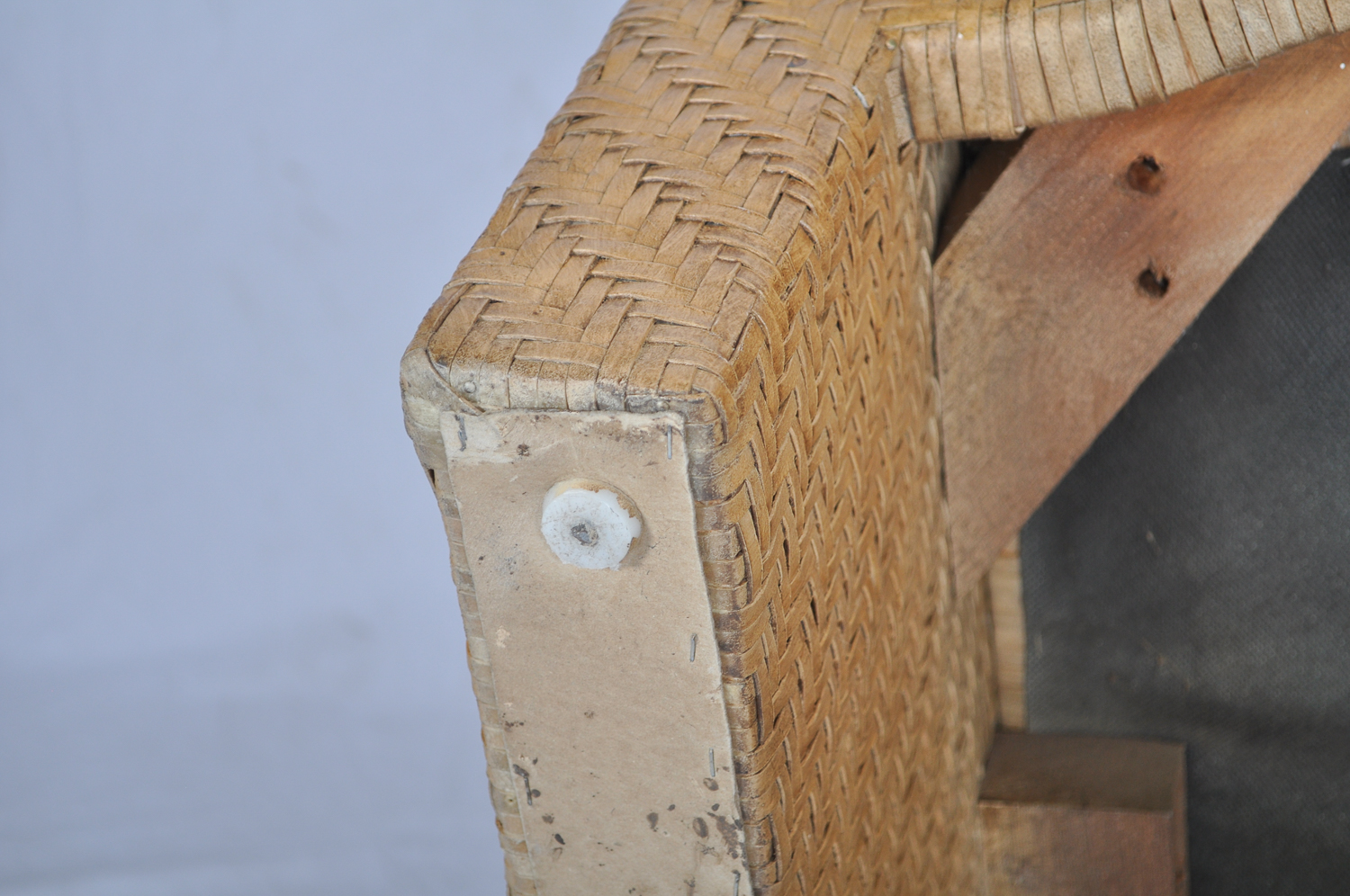 Pair of Green Cushioned Wicker Patio Chairs