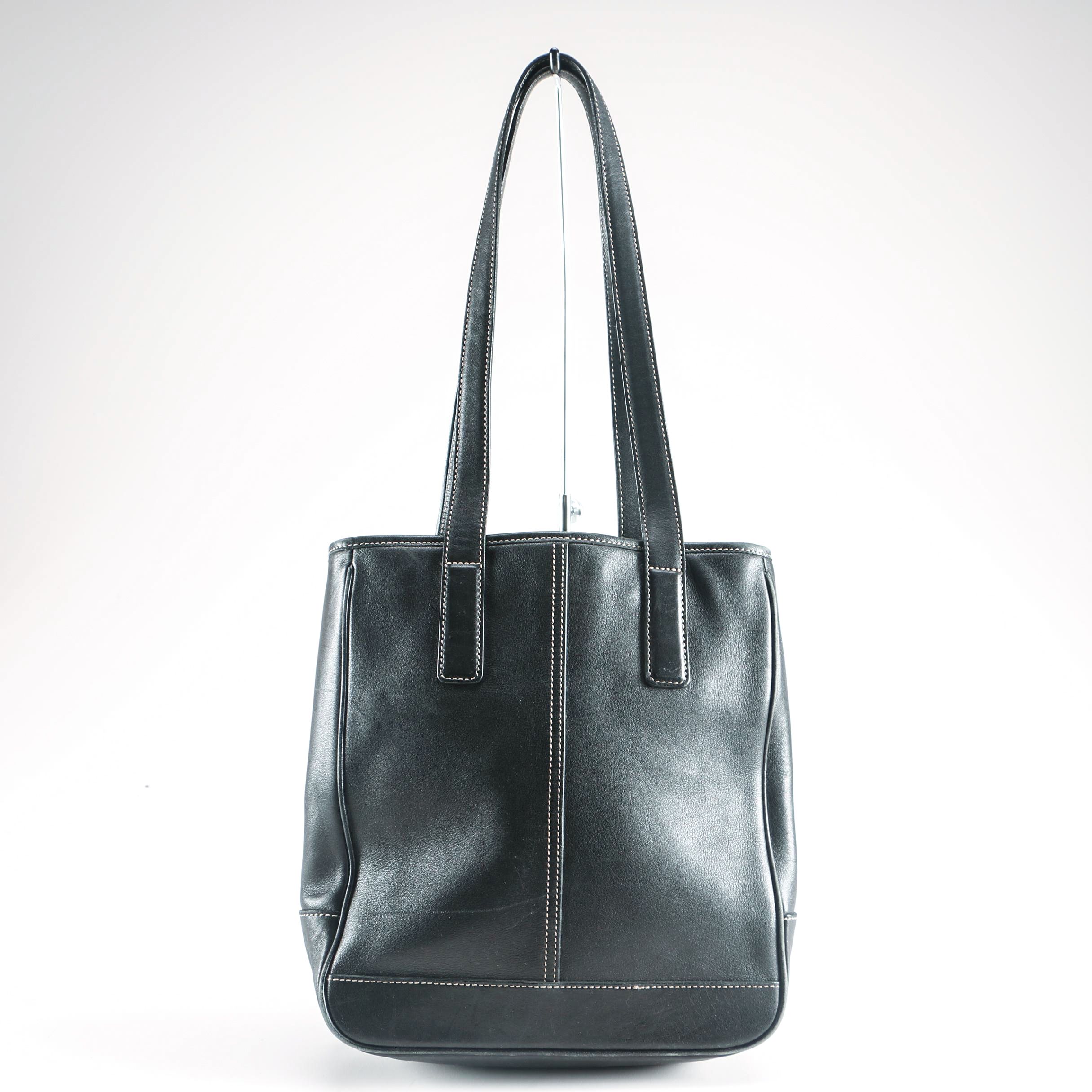 Coach Hampton Lunch Tote in Black Leather