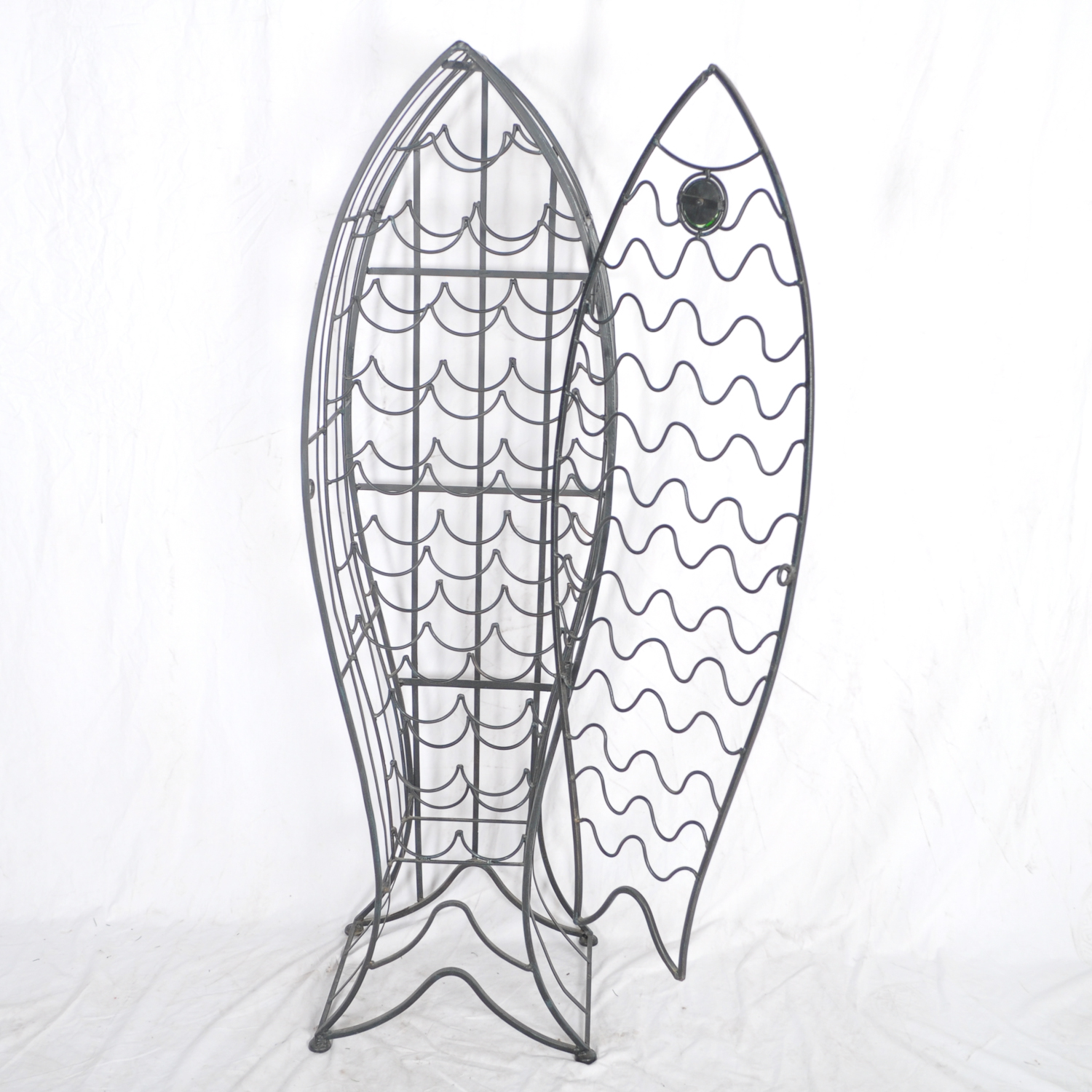 Fish-Shaped Iron Wine Rack