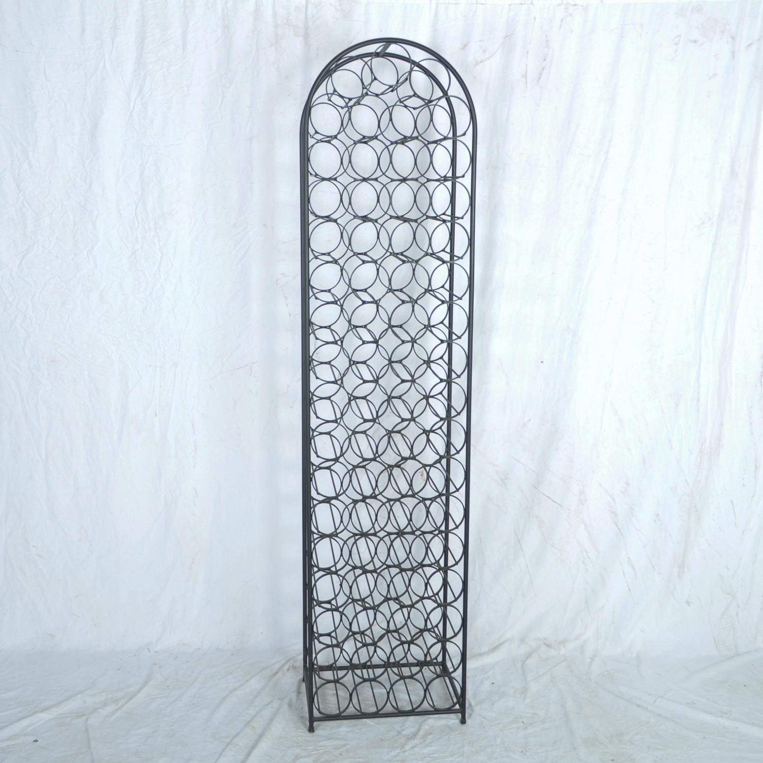 Sixty-Seven Bottle Iron Wine Rack