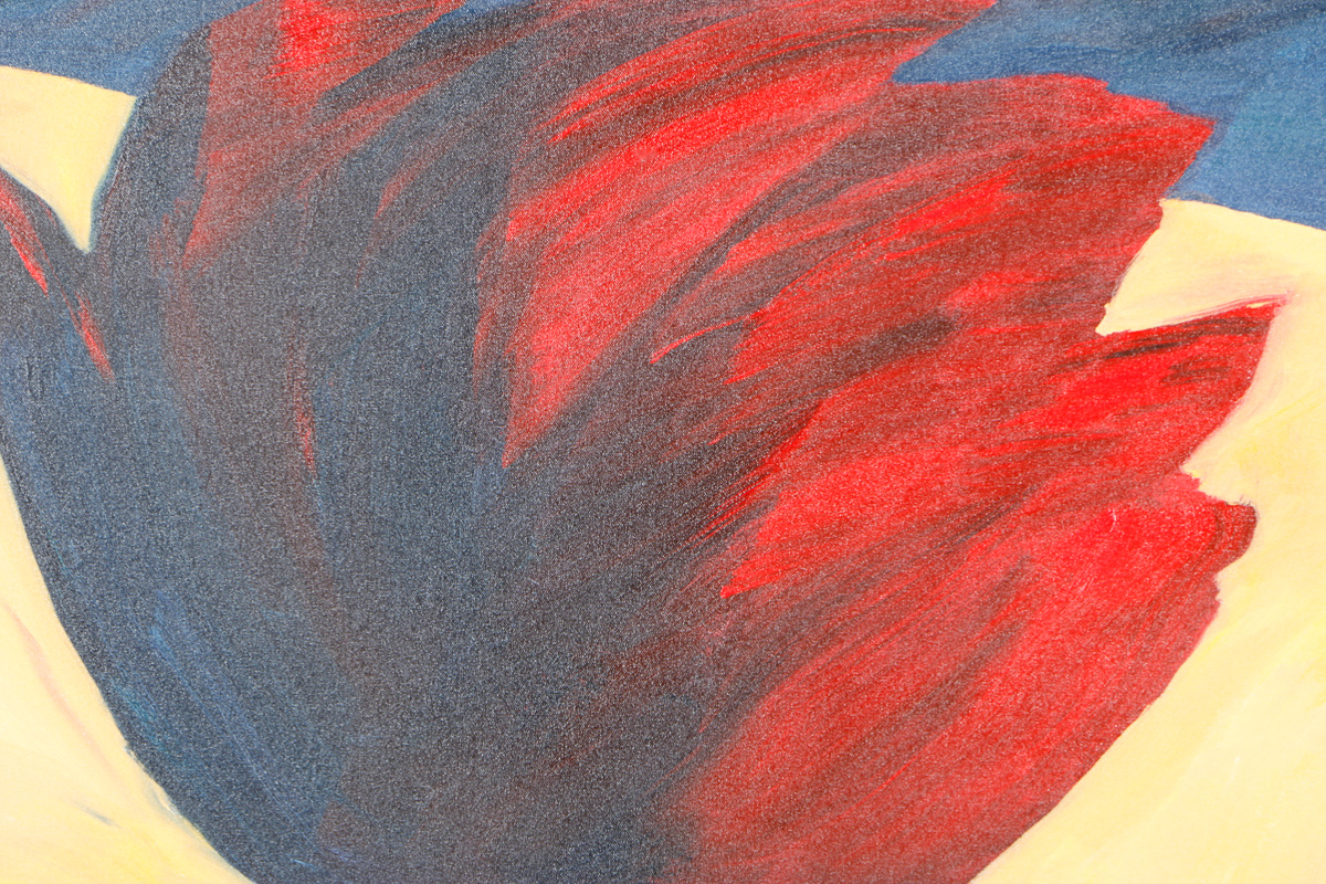 Dick Evans Original Acrylic Painting on Canvas of "Three with Green Sky"