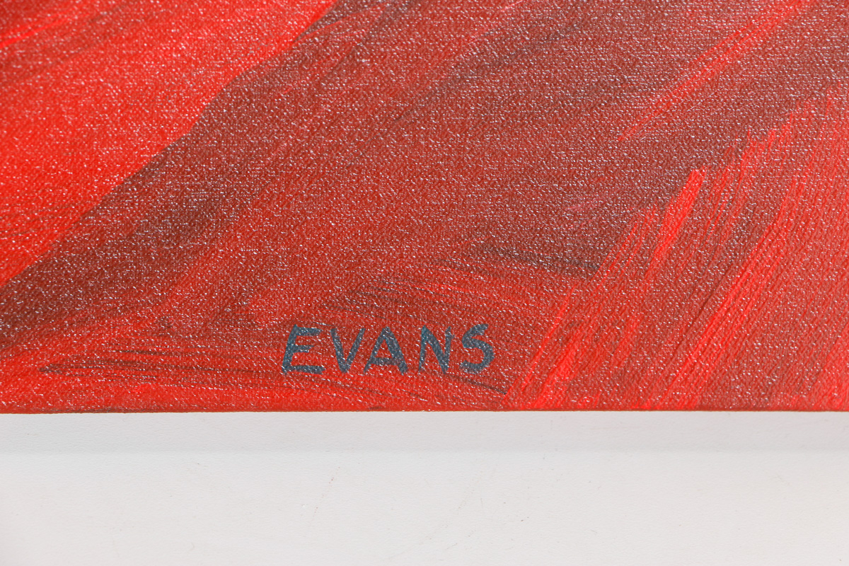 Dick Evans Original Acrylic Painting on Canvas of "Three with Green Sky"