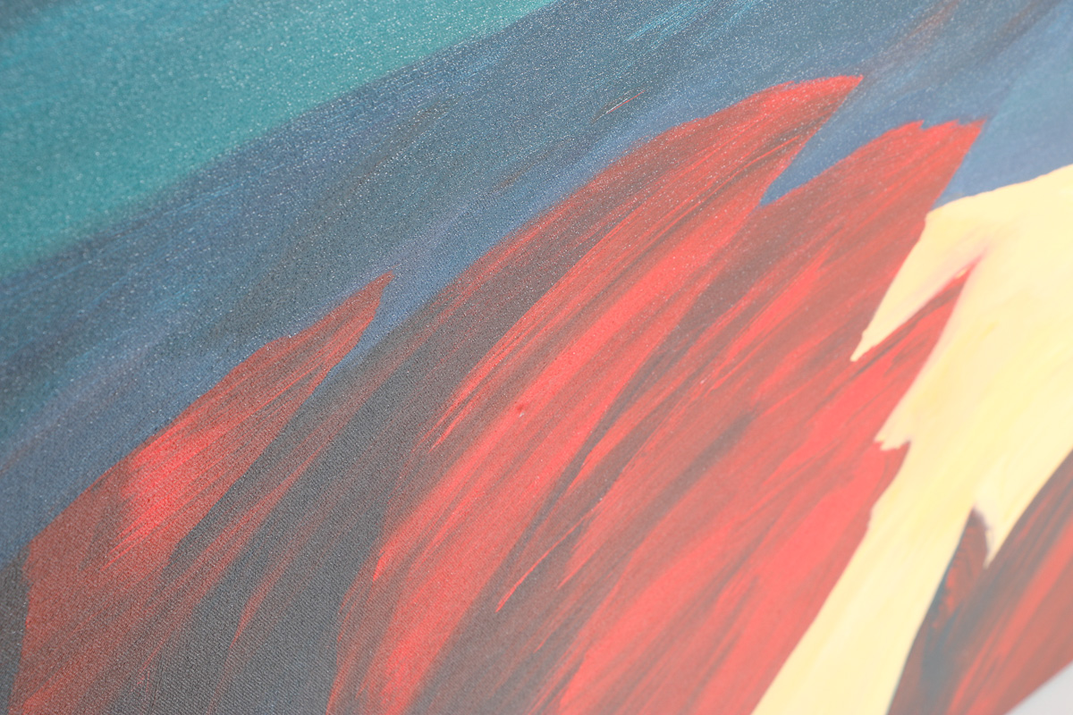 Dick Evans Original Acrylic Painting on Canvas of "Three with Green Sky"